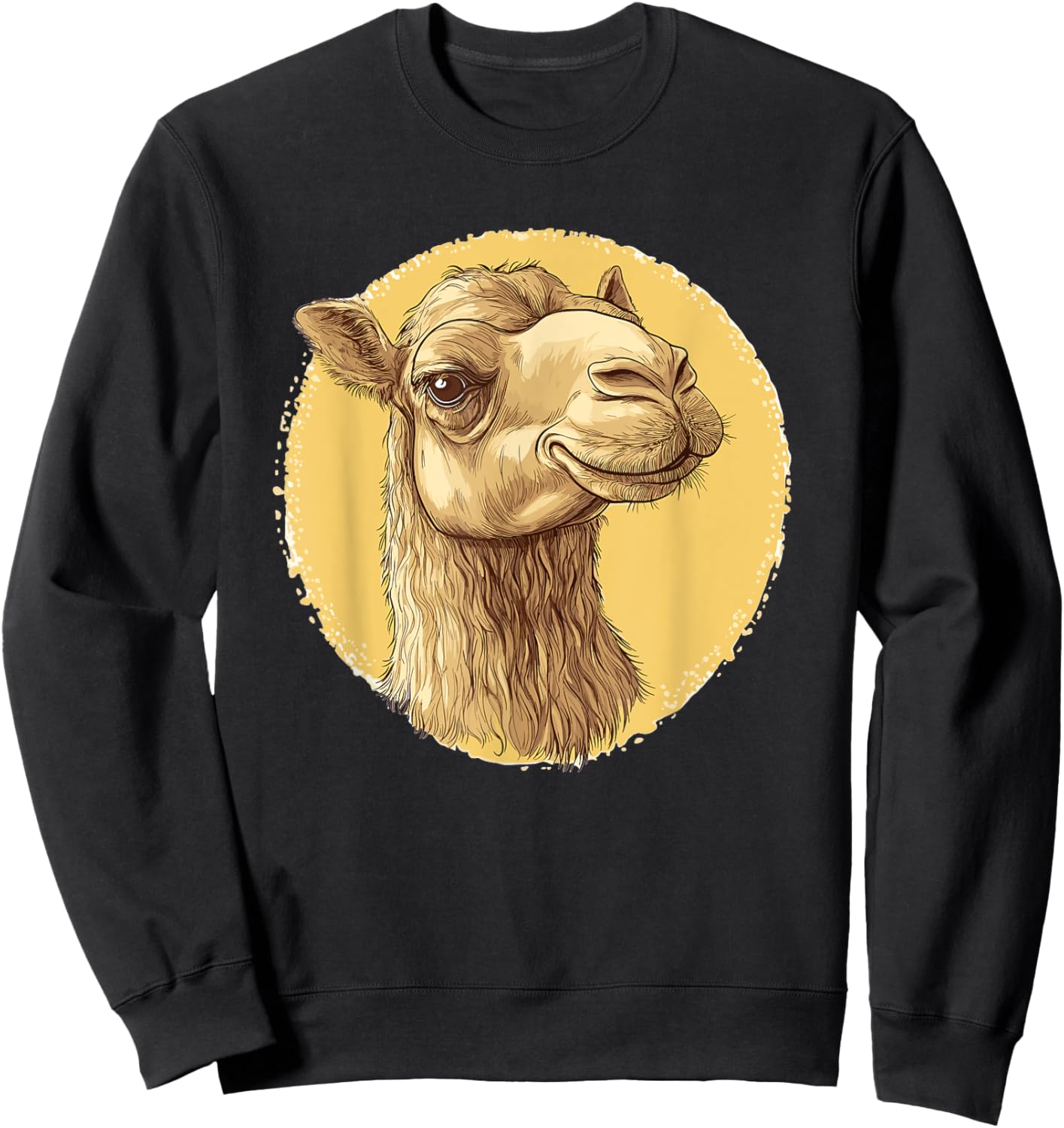 Vintage Camel Illustration Sweatshirt - Sweatshirt | Black