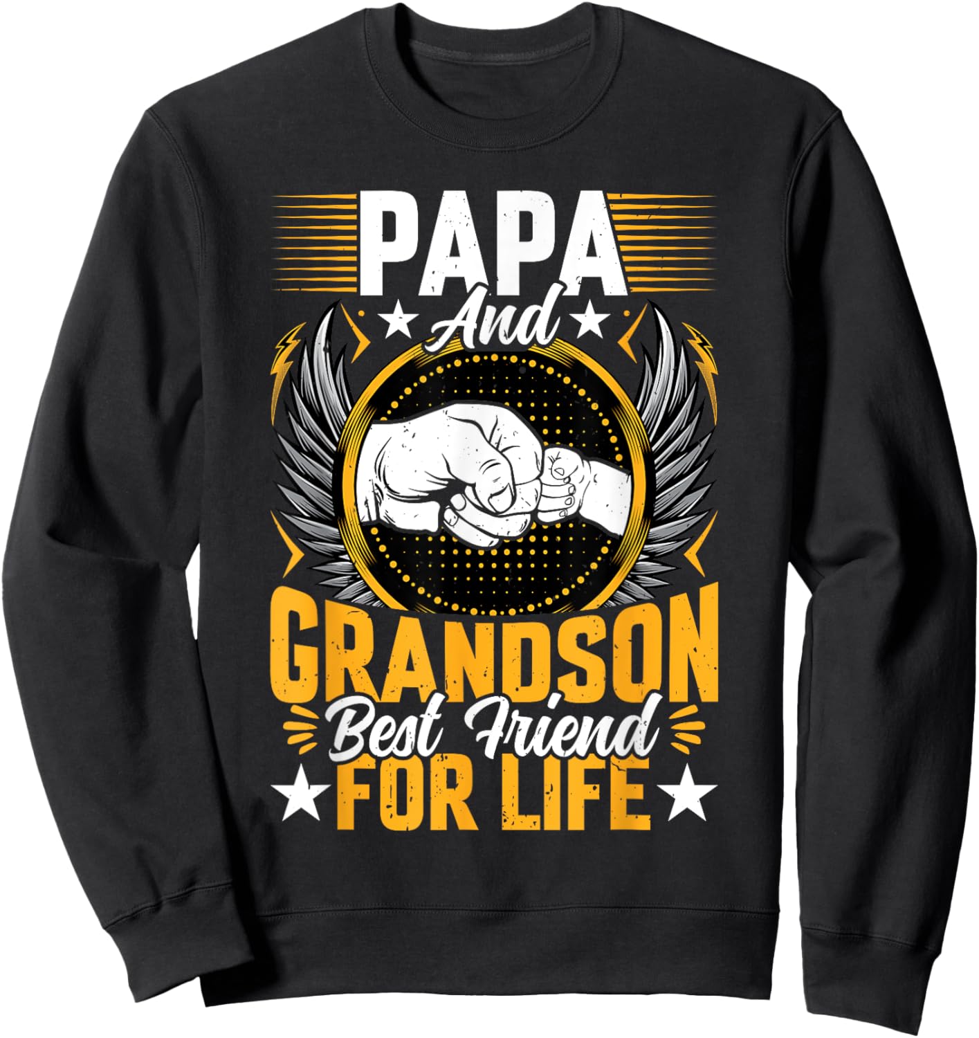 Papa and Grandson Best Friend for Life - Fathers Day Grandpa Sweatshirt - Sweatshirt | Black