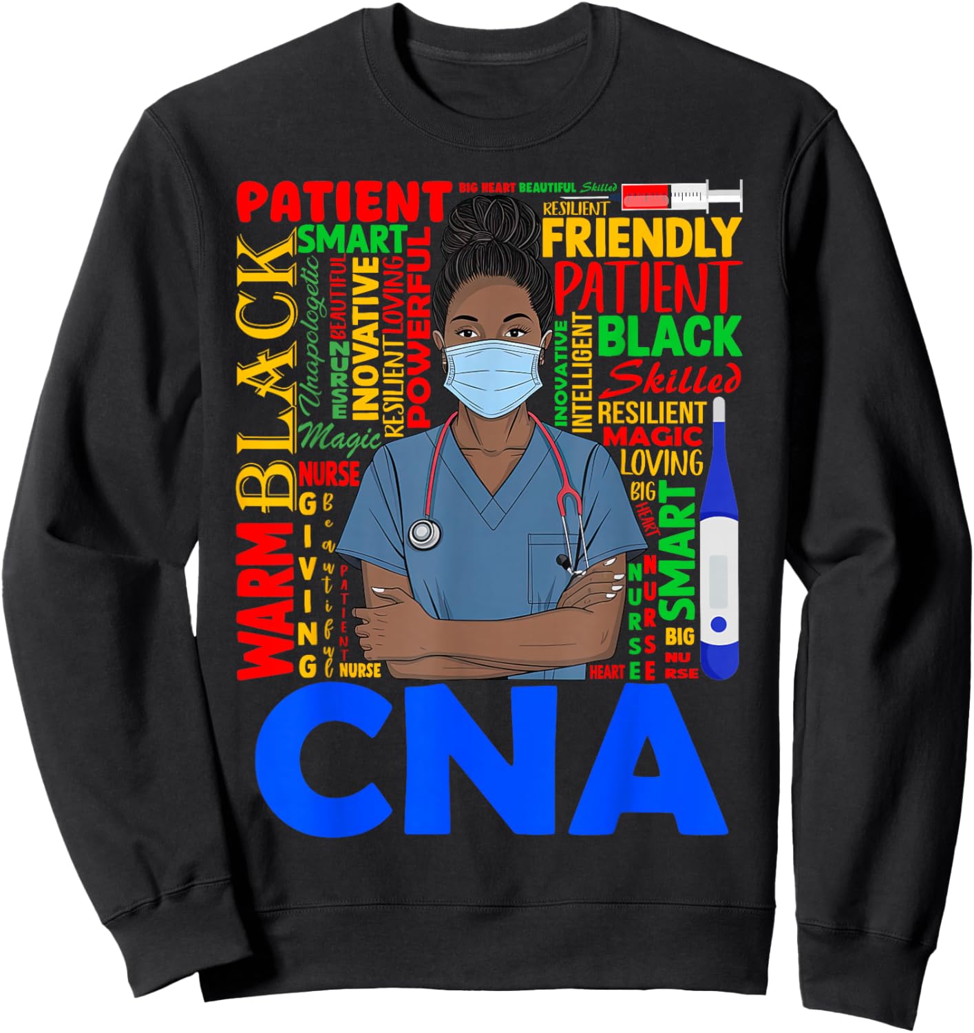 Black Strong Nurse CNA Afro Melanin African American Women Sweatshirt - Sweatshirt | Black