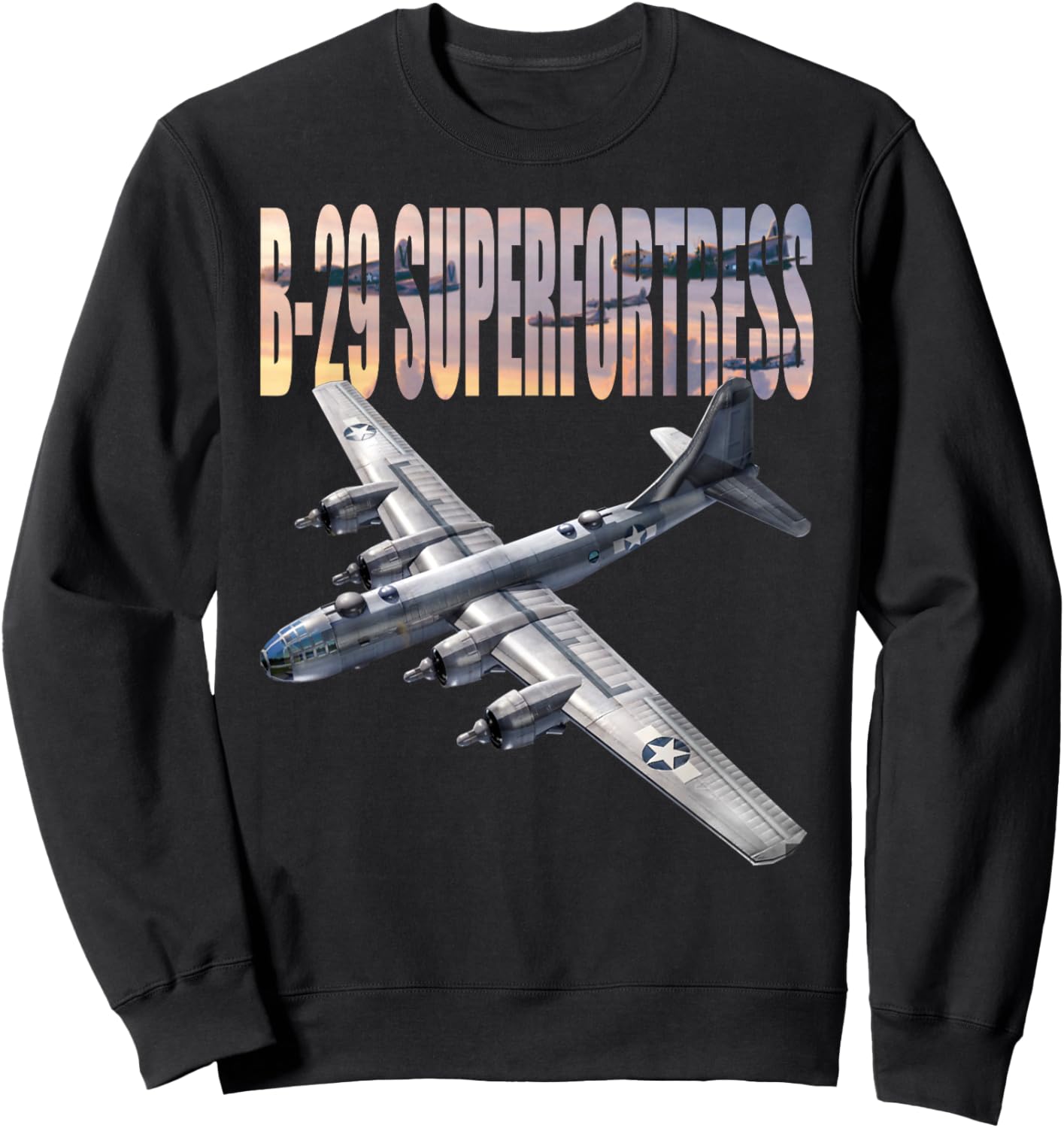 WW2 plane Warbirds B-29 Superfortress Sweatshirt - Sweatshirt | Black