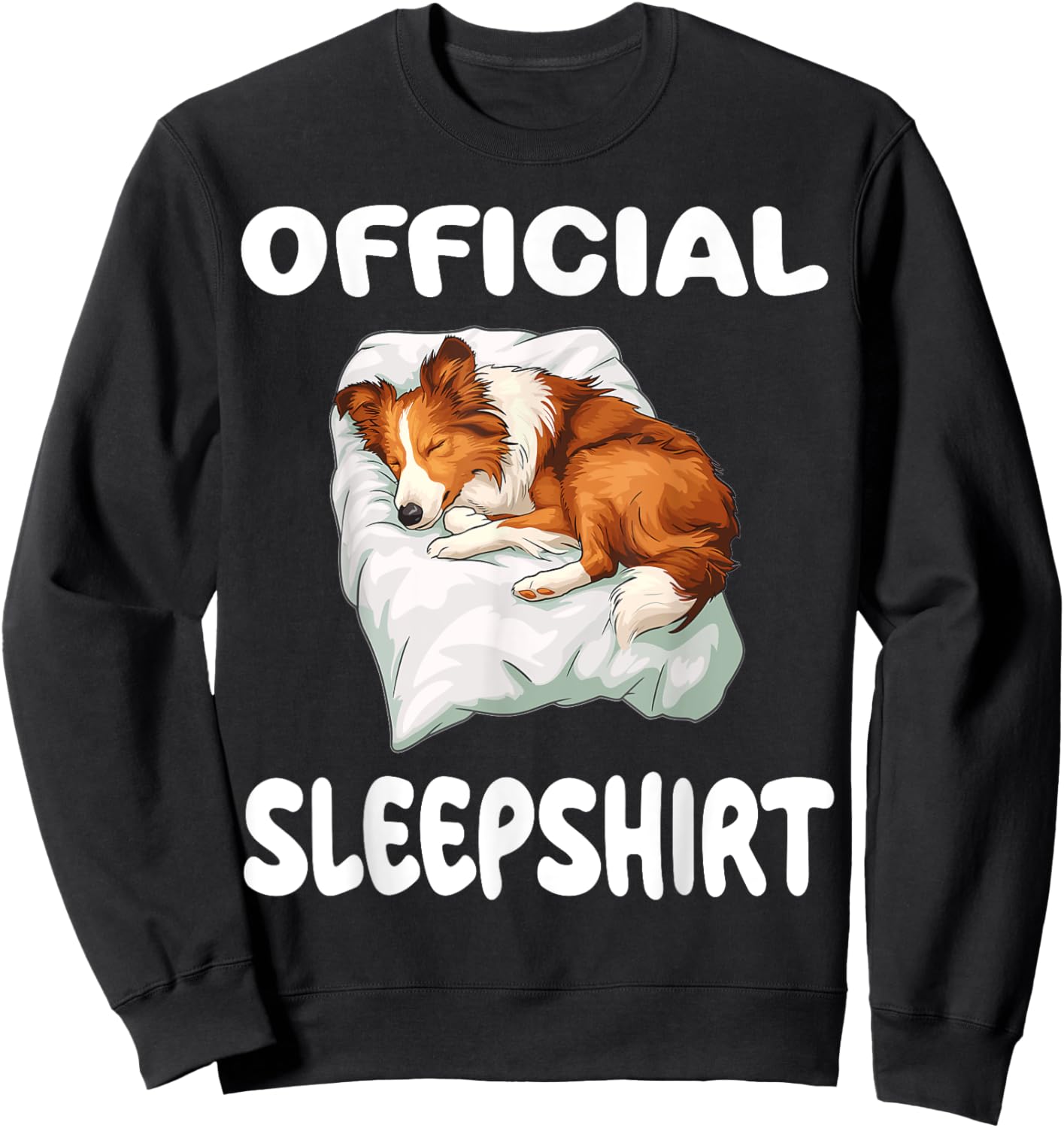 Collie Dog Official Sleepshirt Pajamas Nightgown Men Women Kids Sweatshirt - Sweatshirt | Black
