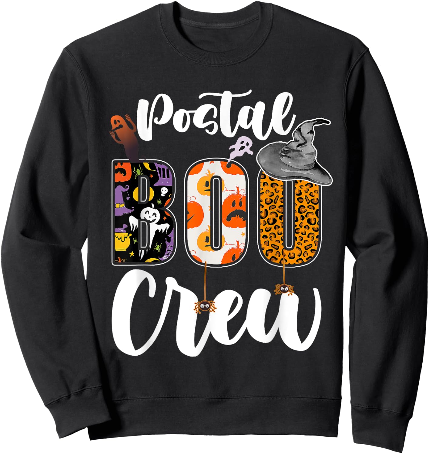 Postal Boo Crew Halloween Matching Mail Carrier Sweatshirt - Sweatshirt | Black