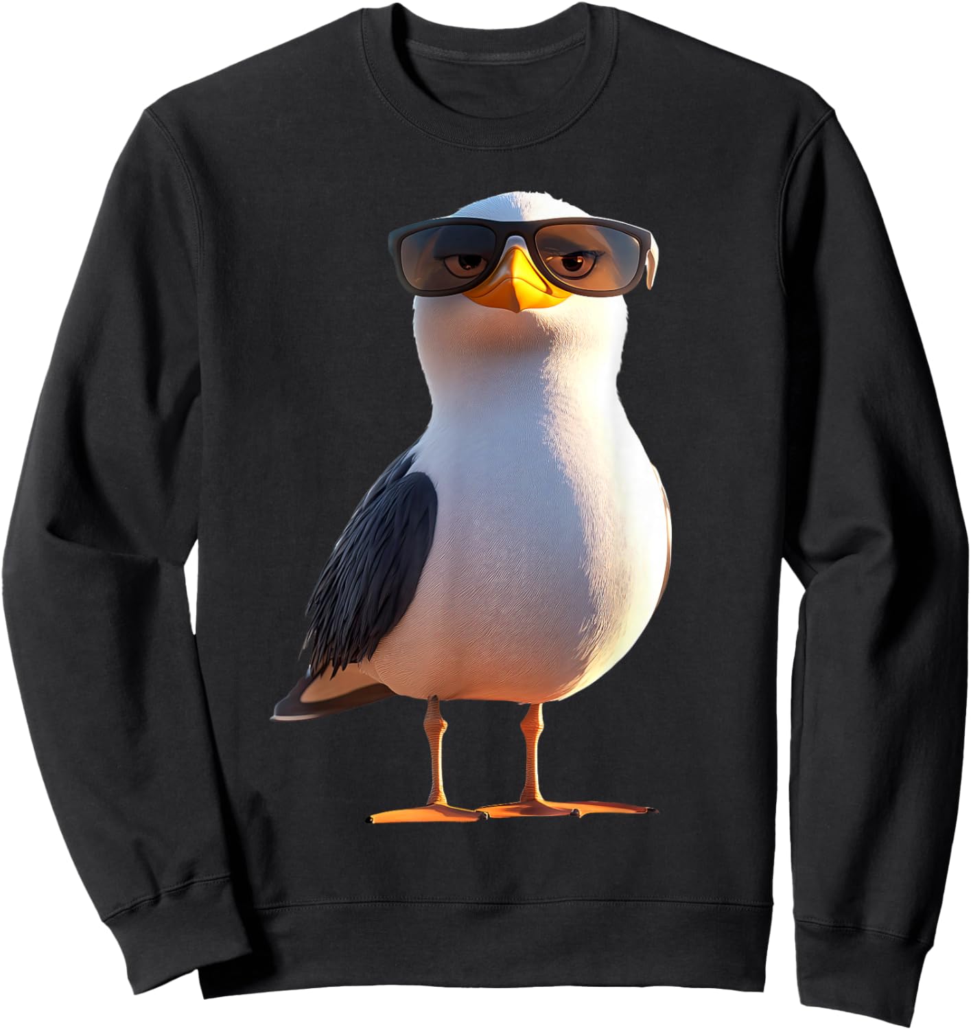 Seagull Beach North Sea Baltic Gull Silver Sweatshirt - Sweatshirt | Black