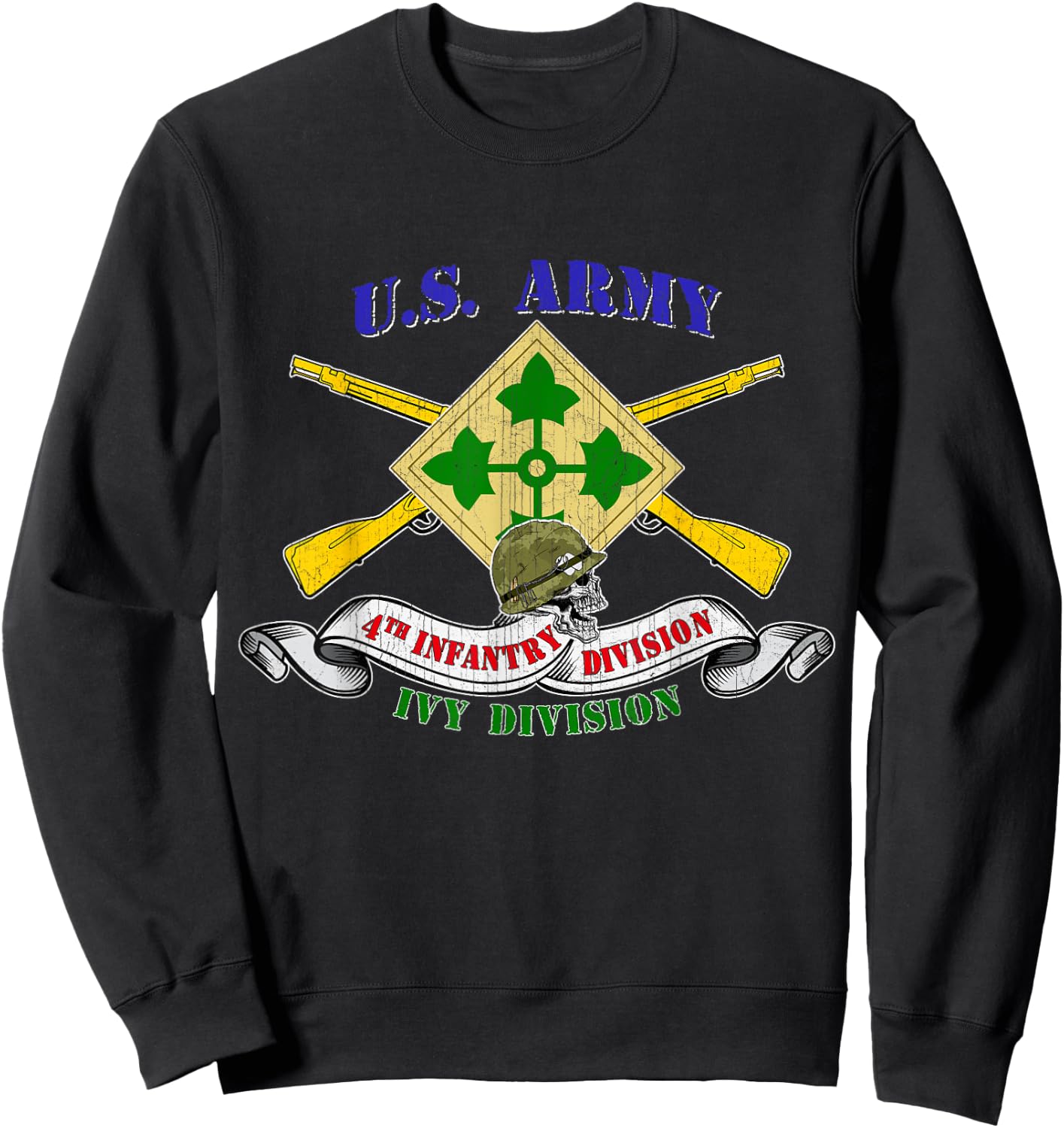 4th Infantry Division 4th ID Ivy Division Fort Carson Gifts Sweatshirt - Sweatshirt | Black