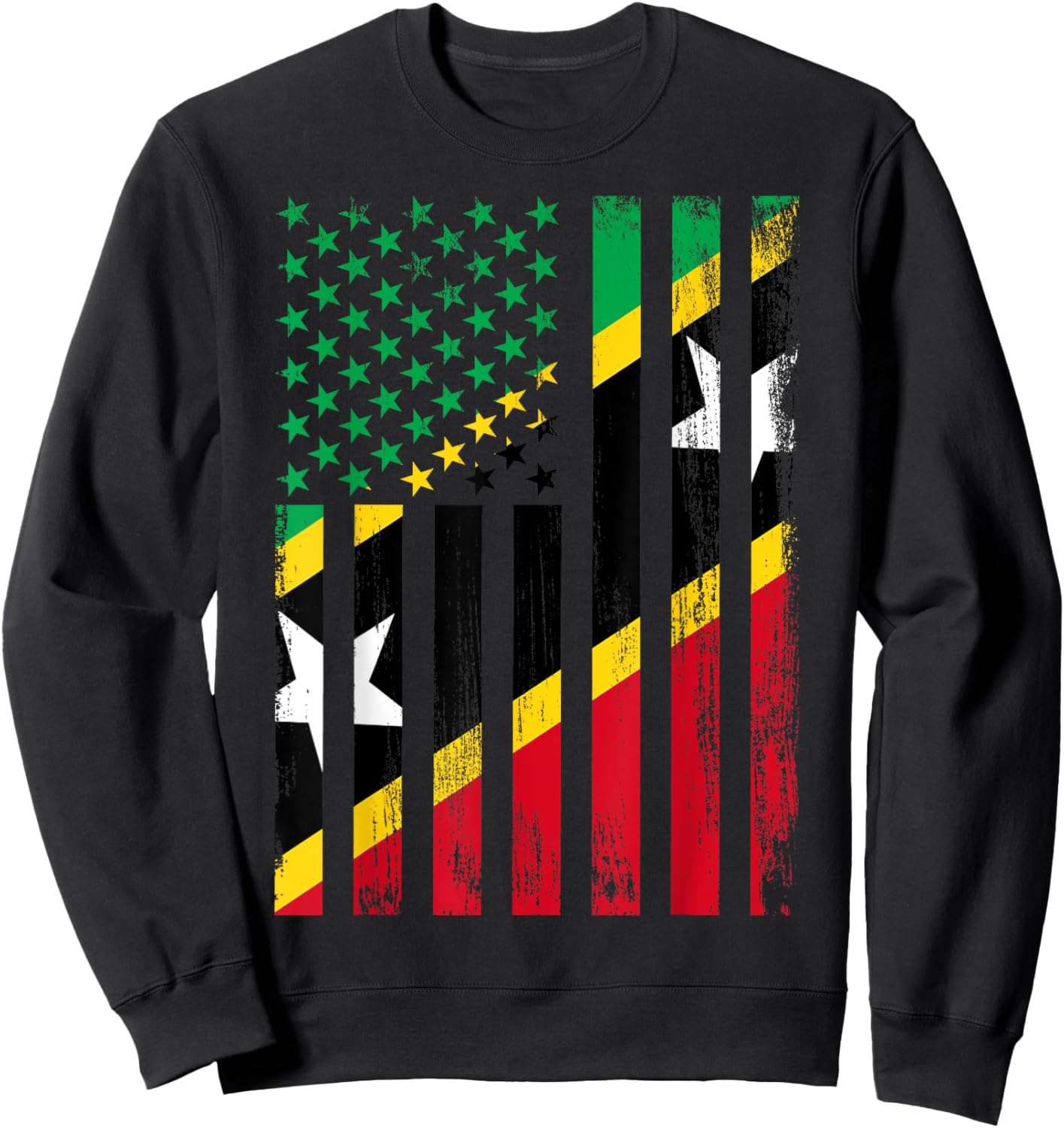 Saint Kitts and Nevis & USA Sweatshirt - Sweatshirt | Black