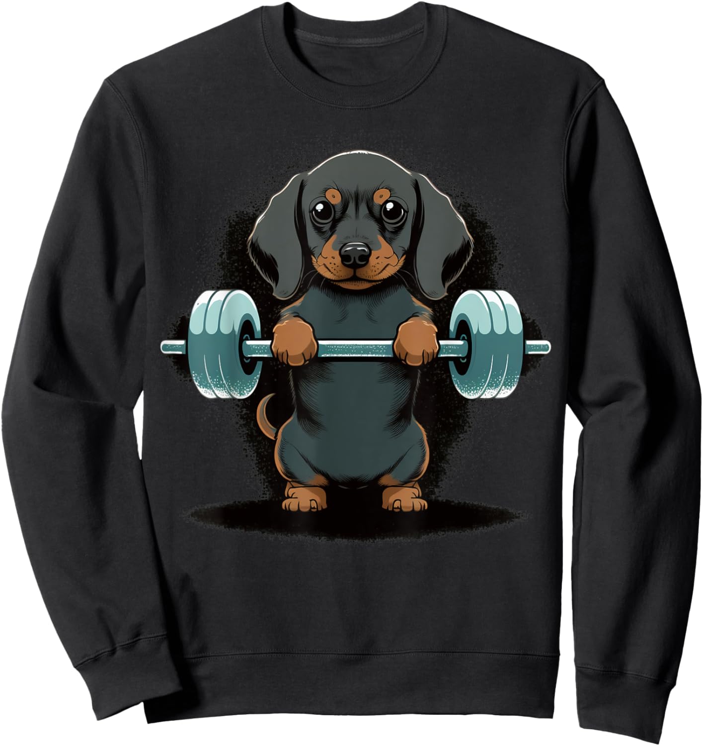 Dachshund Weightlifting Dog Funny Fitness Gym Dachshund Women Kids Sweatshirt - Sweatshirt | Black