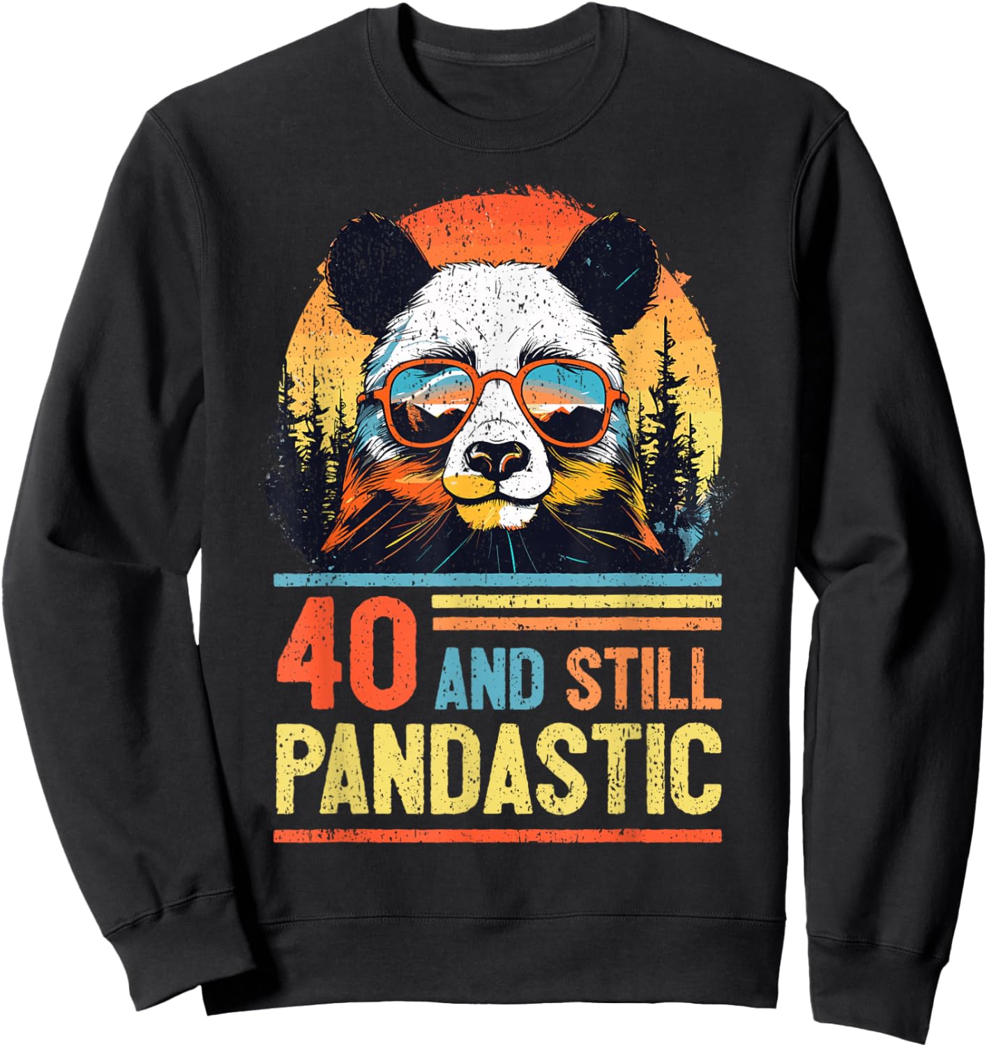 40 Years Old Panda 40th Birthday Sweatshirt - Sweatshirt | Black
