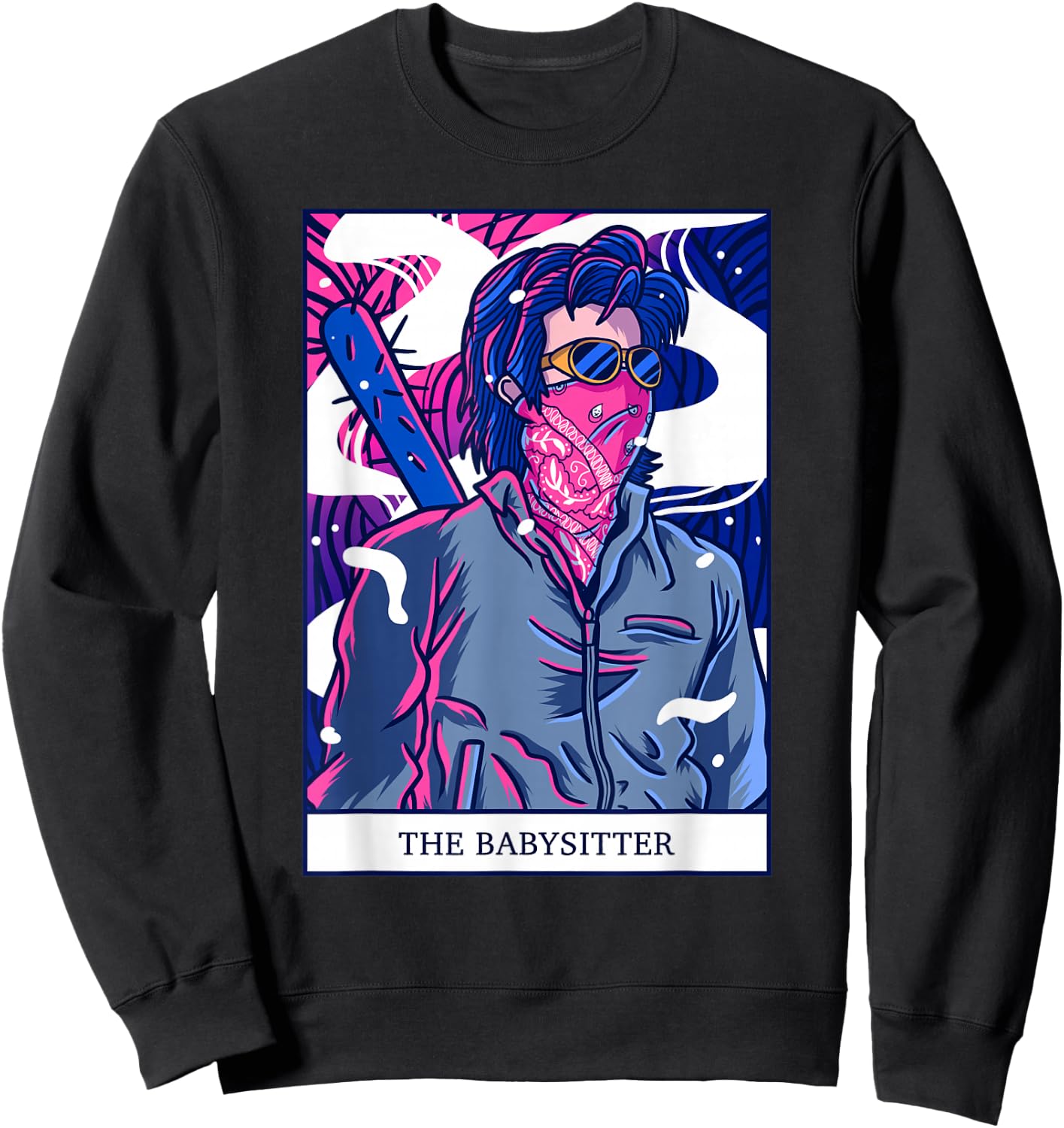 Stranger Things Steve The Babysitter Retro Tarot Card Sweatshirt - Sweatshirt | Black
