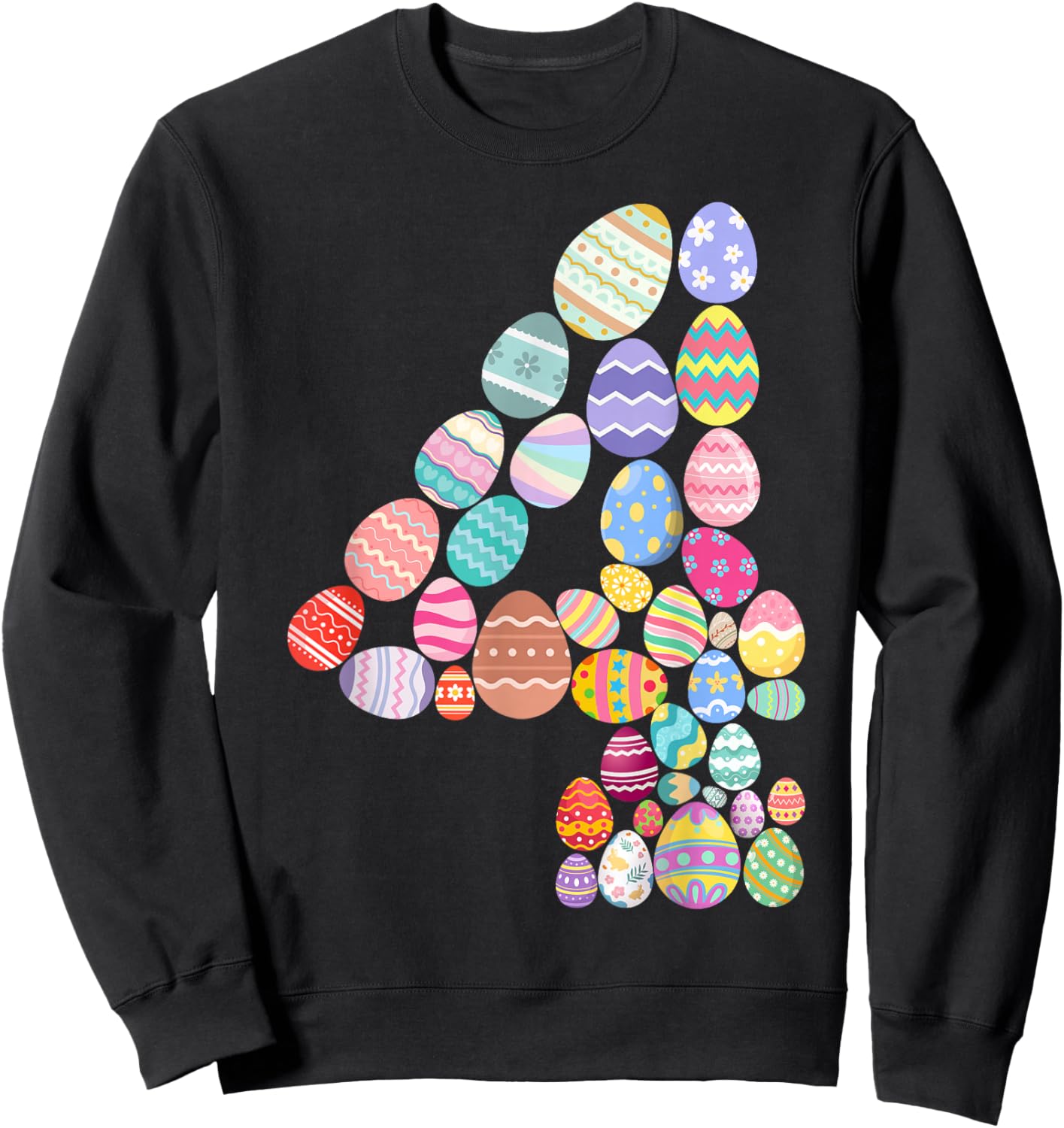 Number 4 Easter Eggs Themed 4th Birthday Boys Kid 4 Year Old Sweatshirt - Sweatshirt | Black