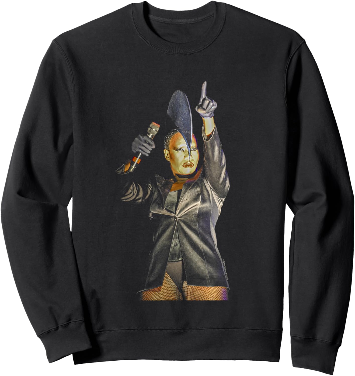 Grace Jones Performing On Stage By Everard Smith Sweatshirt - Sweatshirt | Black