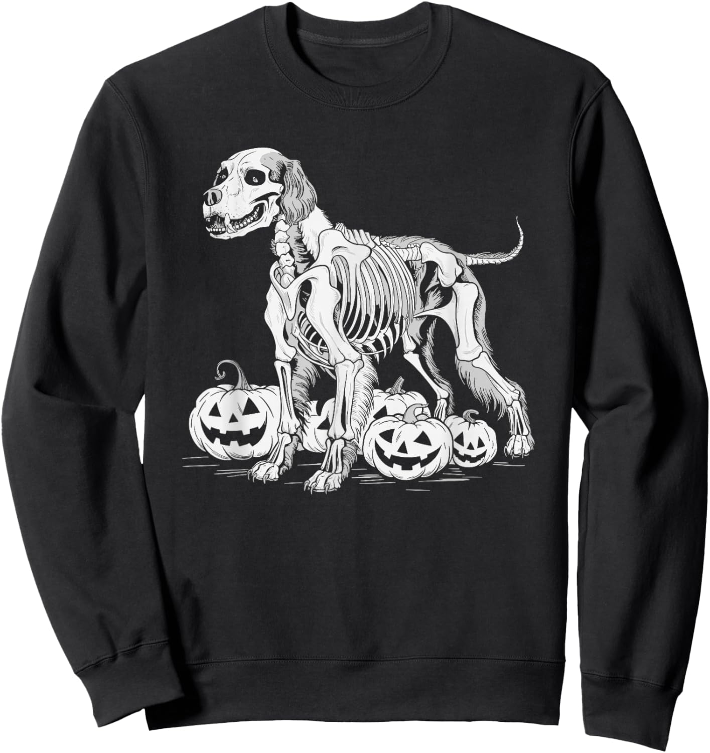 English Springer Spaniel Skeleton Birthday Halloween Kids Sweatshirt - Sweatshirt | Black