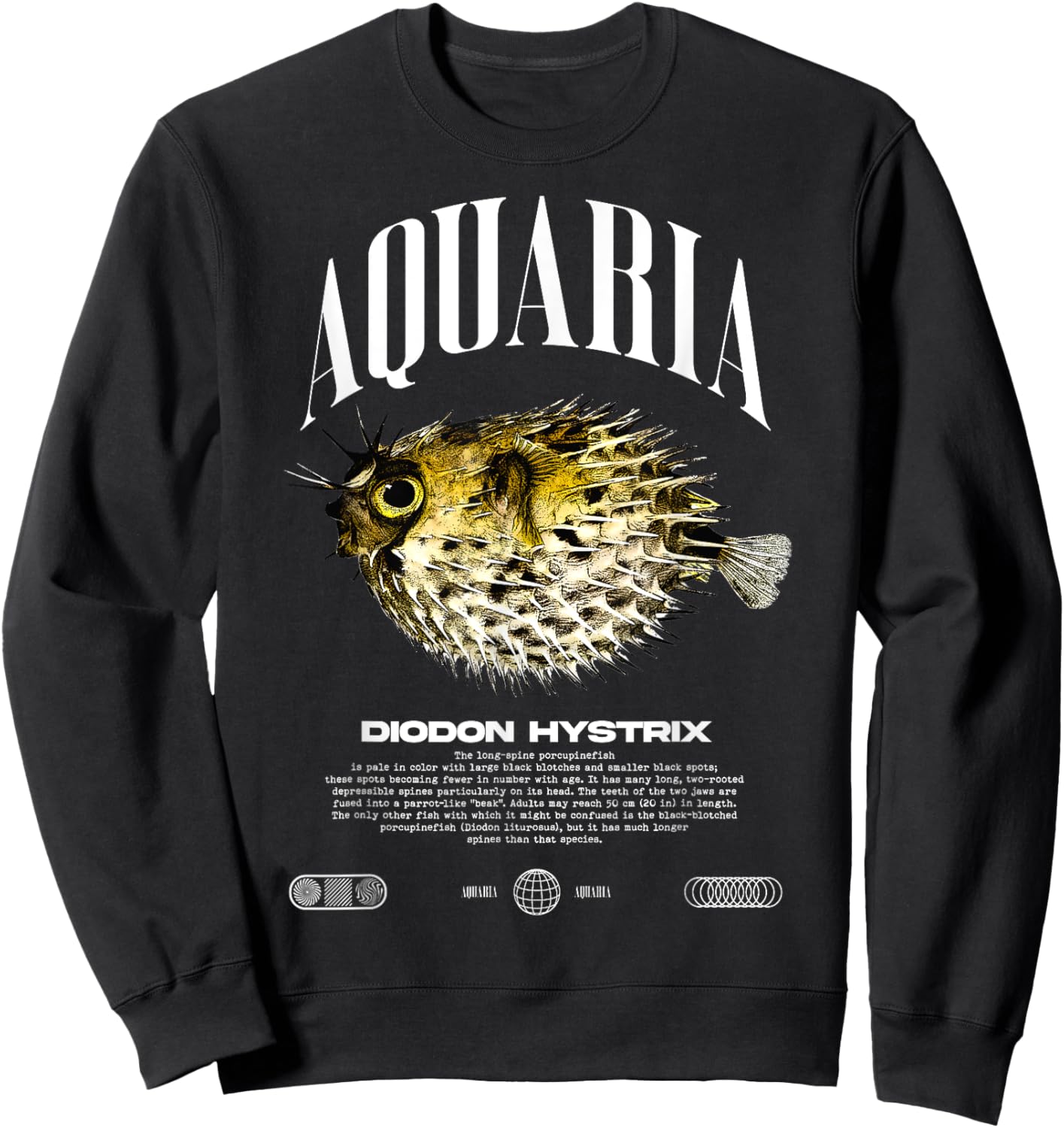 Porcupine Puffer Fish Fish Keeper Modern Streetwear Sweatshirt - Sweatshirt | Black
