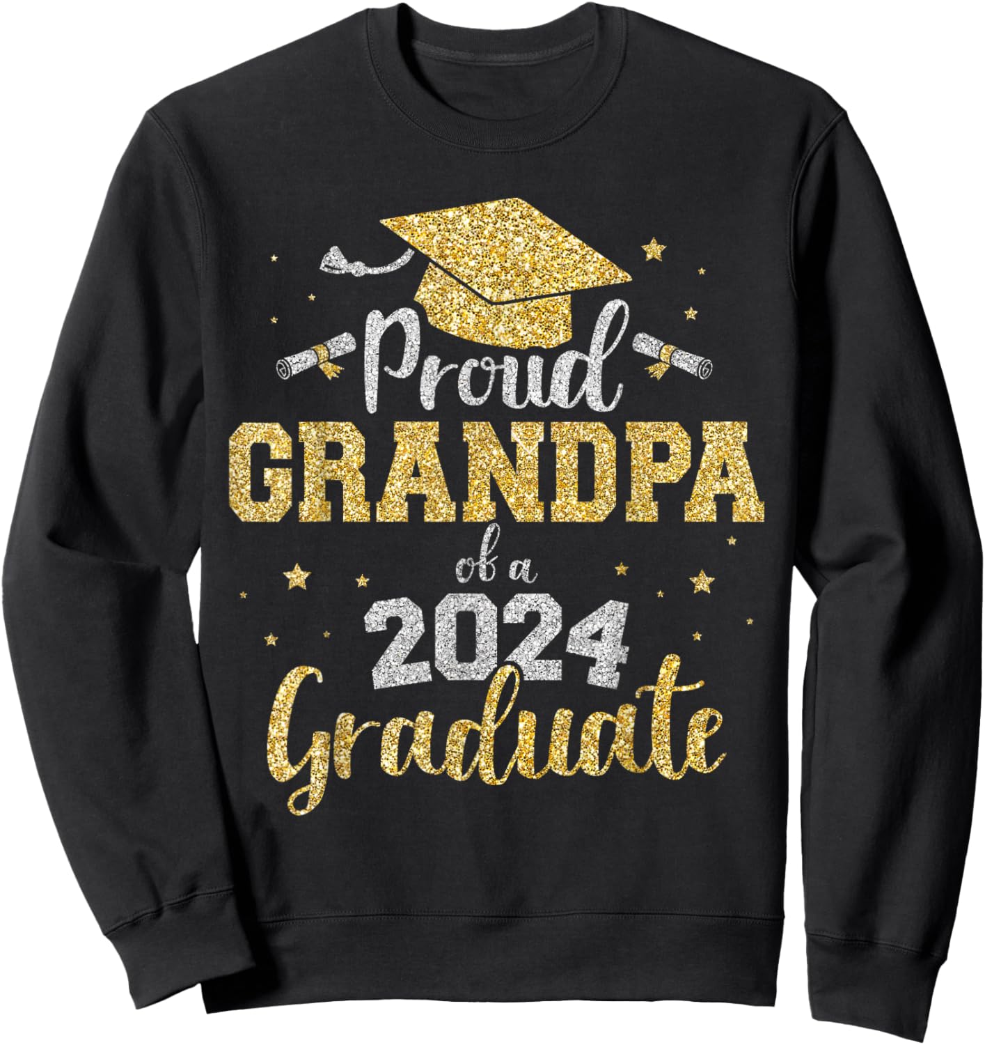 Proud grandpa of a class of 2024 graduate senior graduation Sweatshirt - Sweatshirt | Black