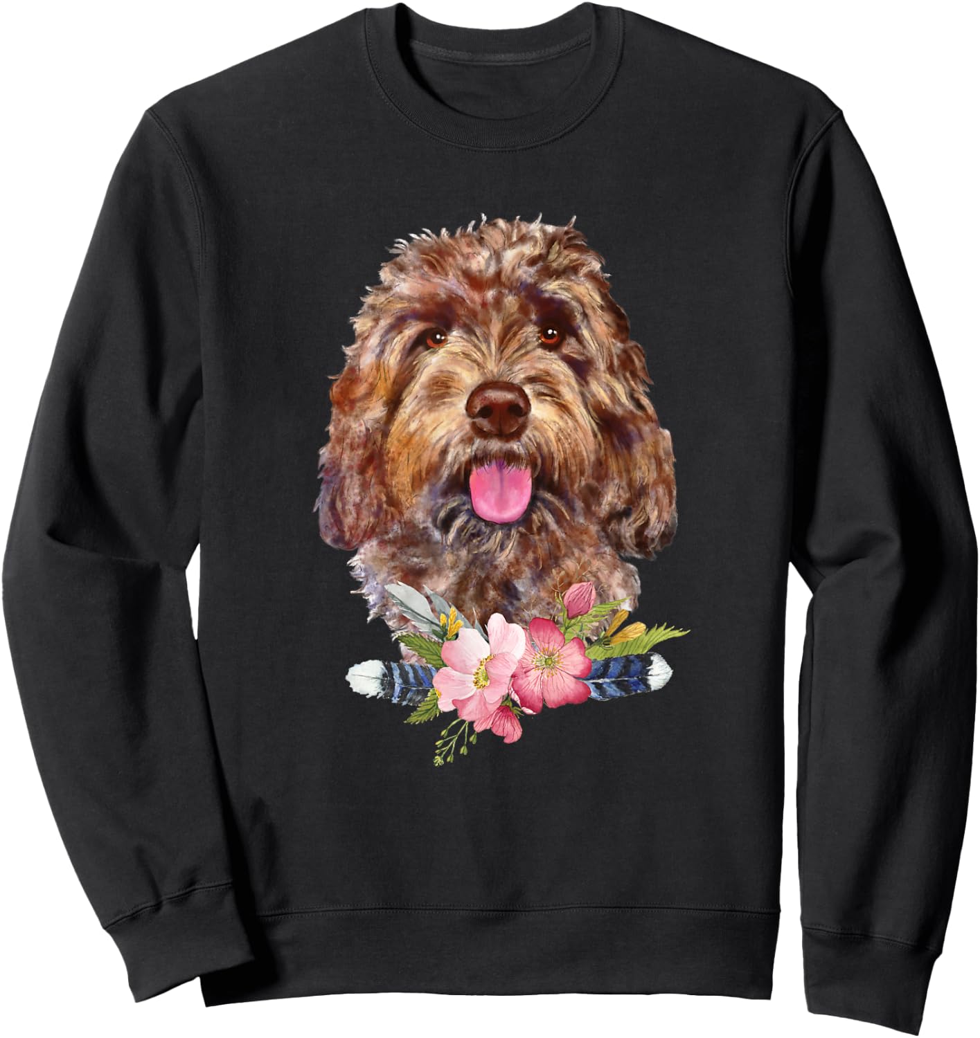 Chocolate Goldendoodle Labradoodle Cockapoo Sheepadoodle Sweatshirt - Sweatshirt | Black