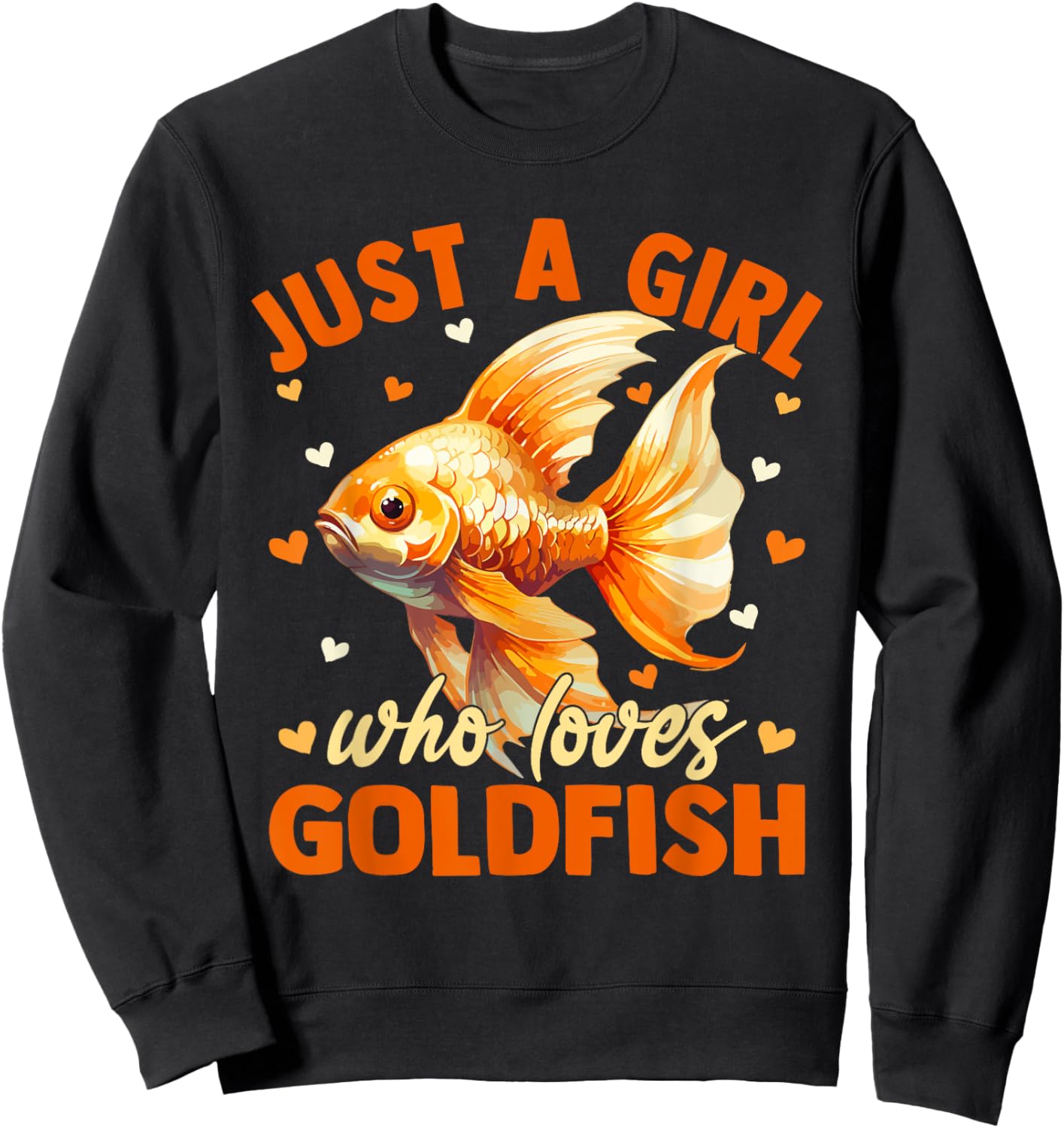 Floral Goldfish Just A Girl Who Loves Goldfish Sweatshirt - Sweatshirt | Black