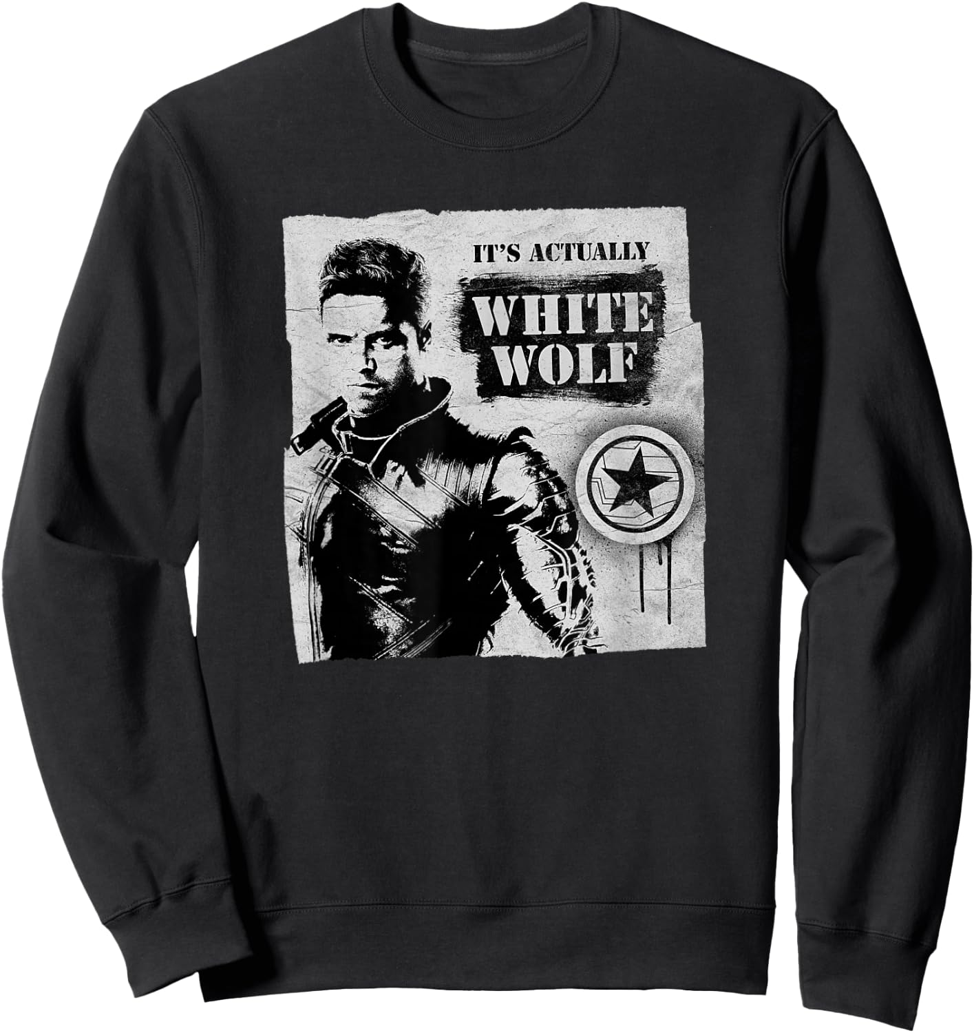 The Falcon and the Winter Soldier Bucky Barnes White Wolf Sweatshirt - Sweatshirt | Black
