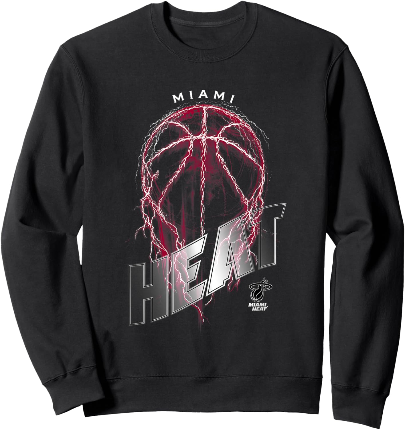 NBA Miami Heat Lightning Bolt Basketball Logo Sweatshirt - Sweatshirt | Black