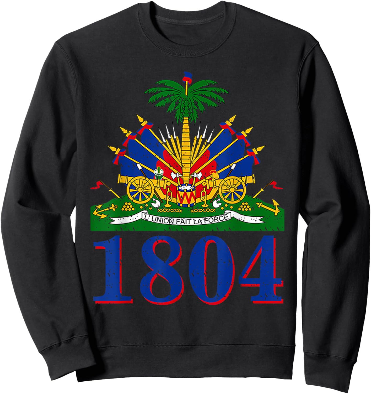 1804 Shirt | Cute Haiti Year Of Independence Gift Sweatshirt - Sweatshirt | Black