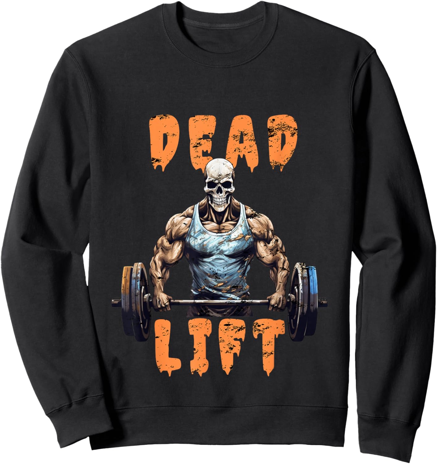 Deadlift Skeleton Gym Lifting Weights Training - Halloween Sweatshirt - Sweatshirt | Black