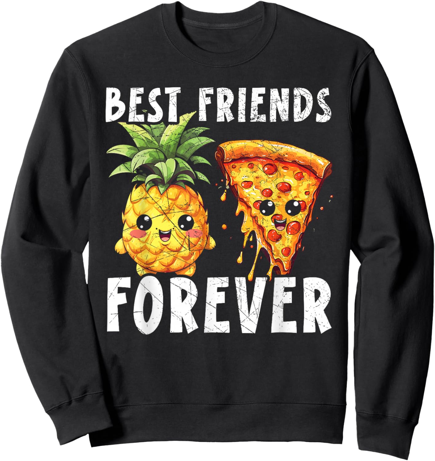 Pizza And Pineapple Tropical Fruit Hello Summer Pizza Eater Men Women Sweatshirt - Sweatshirt | Black