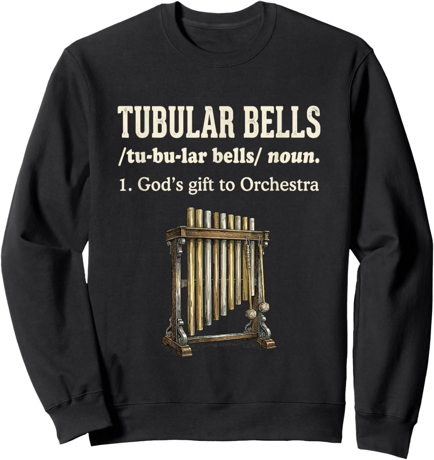 Definition of Funny Music from the Tubular Bells Orchestra Sweatshirt - Sweatshirt | Black