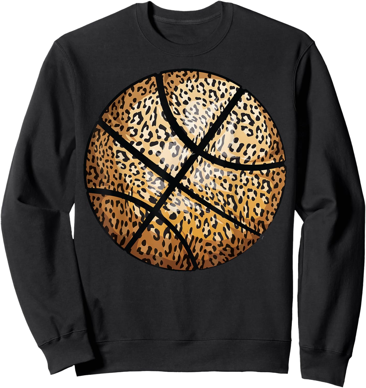 Funny Leopard Print Basketball Gift | Cool Best Team Lovers Sweatshirt - Sweatshirt | Black