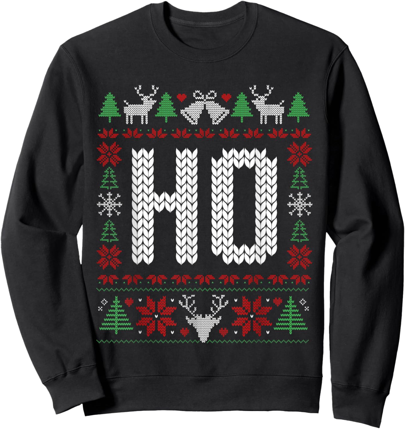 Funny Ho Ugly Christmas Sweater Couples Matching Xmas Outfit Sweatshirt - Sweatshirt | Black