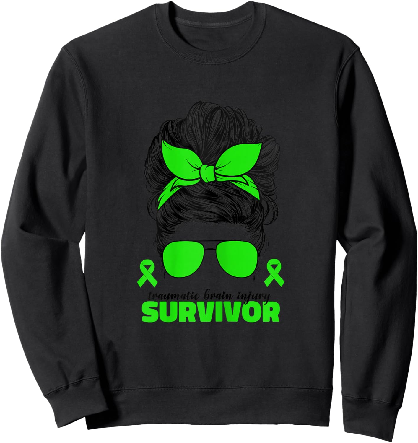 TBI Traumatic Brain Injury Survivor TBI Awareness Sweatshirt - Sweatshirt | Black