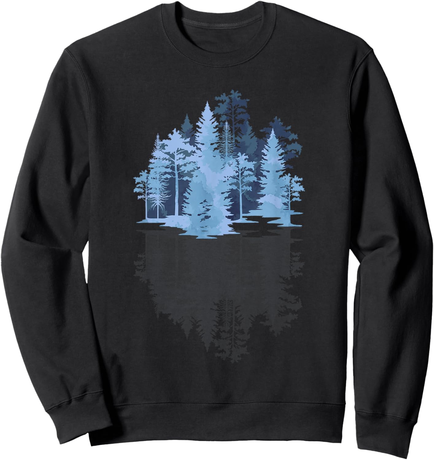Trees Outdoor Wildlife Nature Reflection Forest Sweatshirt - Sweatshirt | Black