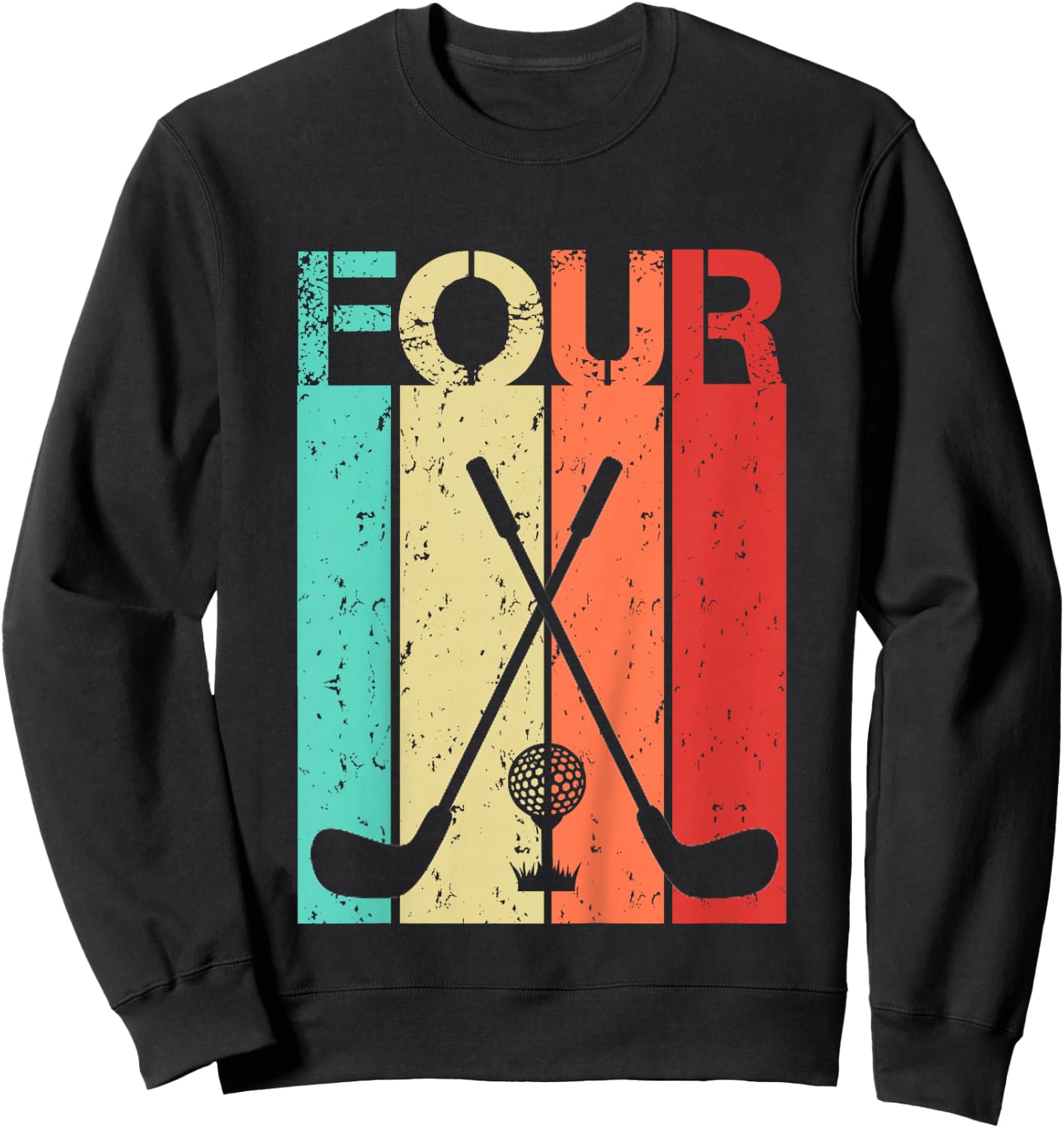 Golf 4 Birthday Boy Girl Golf 4 Year Old Sweatshirt - Sweatshirt | Black