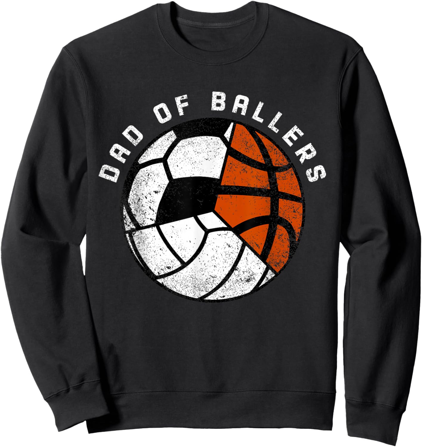 Dad Of Ballers Funny Volleyball Soccer Basketball Dad Sweatshirt - Sweatshirt | Black