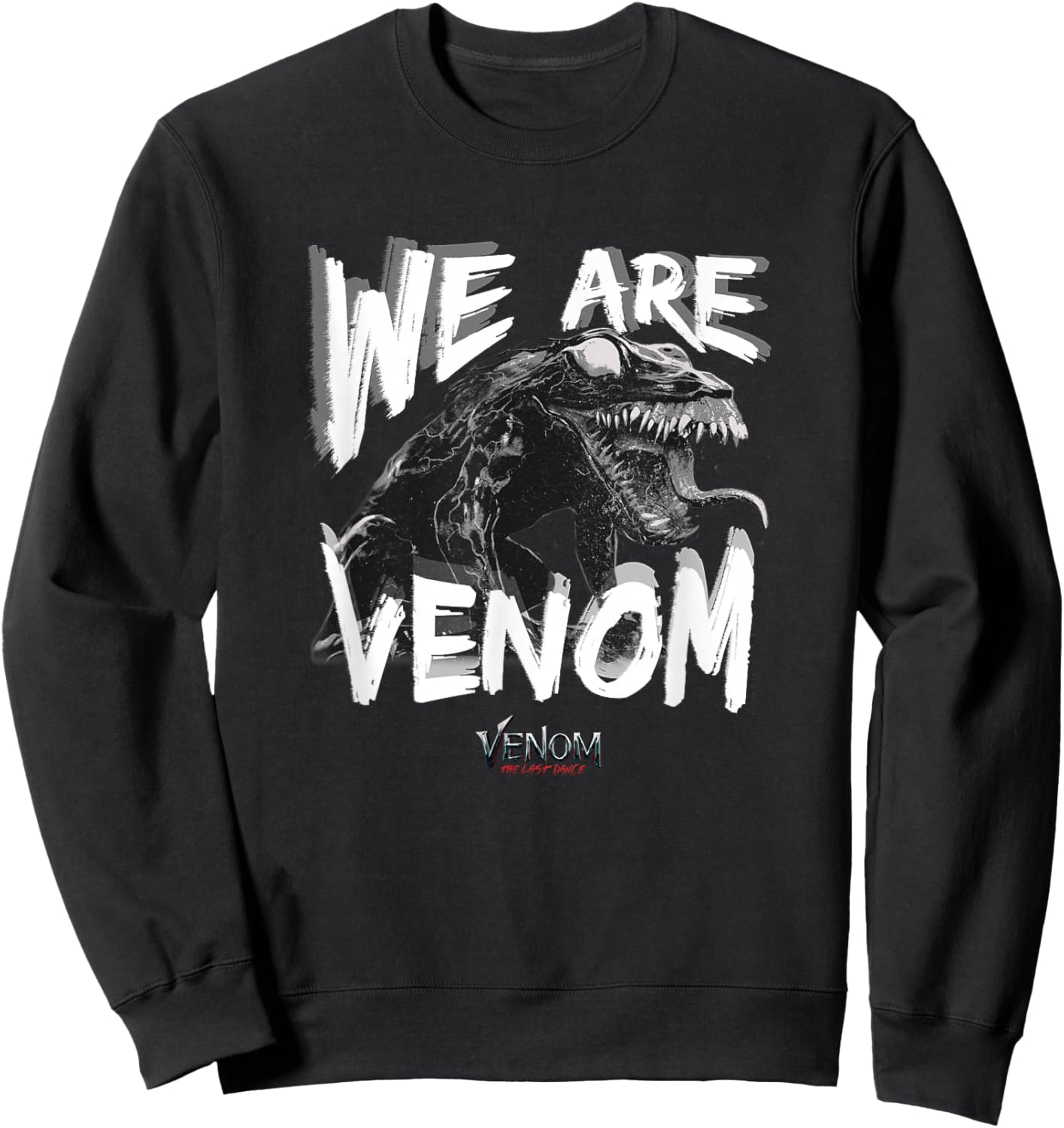 Marvel Venom: The Last Dance Distressed Symbiote Glitch Sweatshirt - Sweatshirt | Black