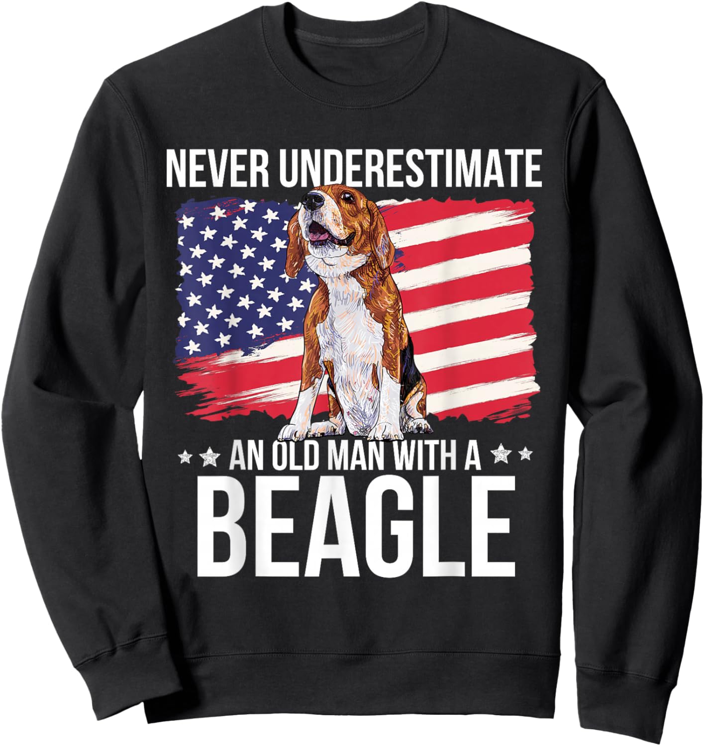 Never Underestimate An Old Man With A Beagle Funny Pet Lover Sweatshirt - Sweatshirt | Black