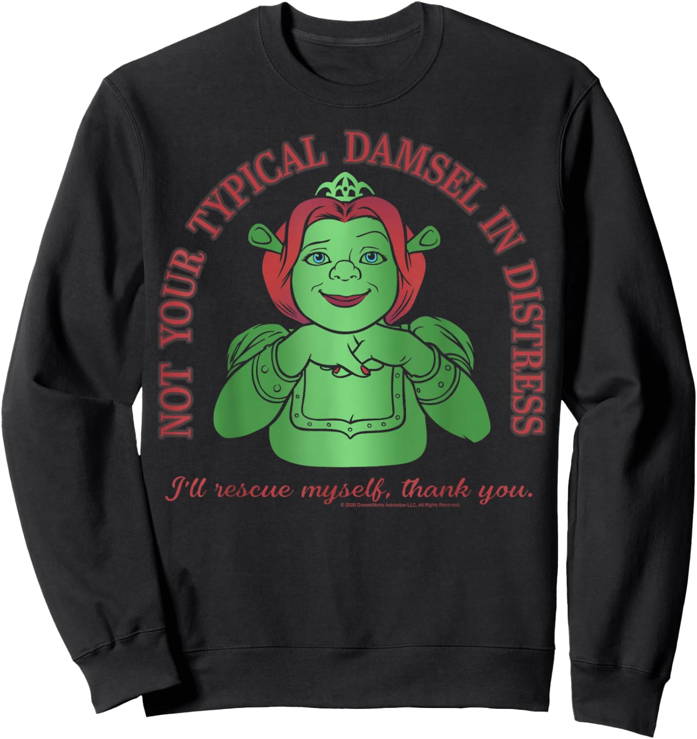 Shrek Fiona Not Your Typical Damsel in Distress Sweatshirt - Sweatshirt | Black