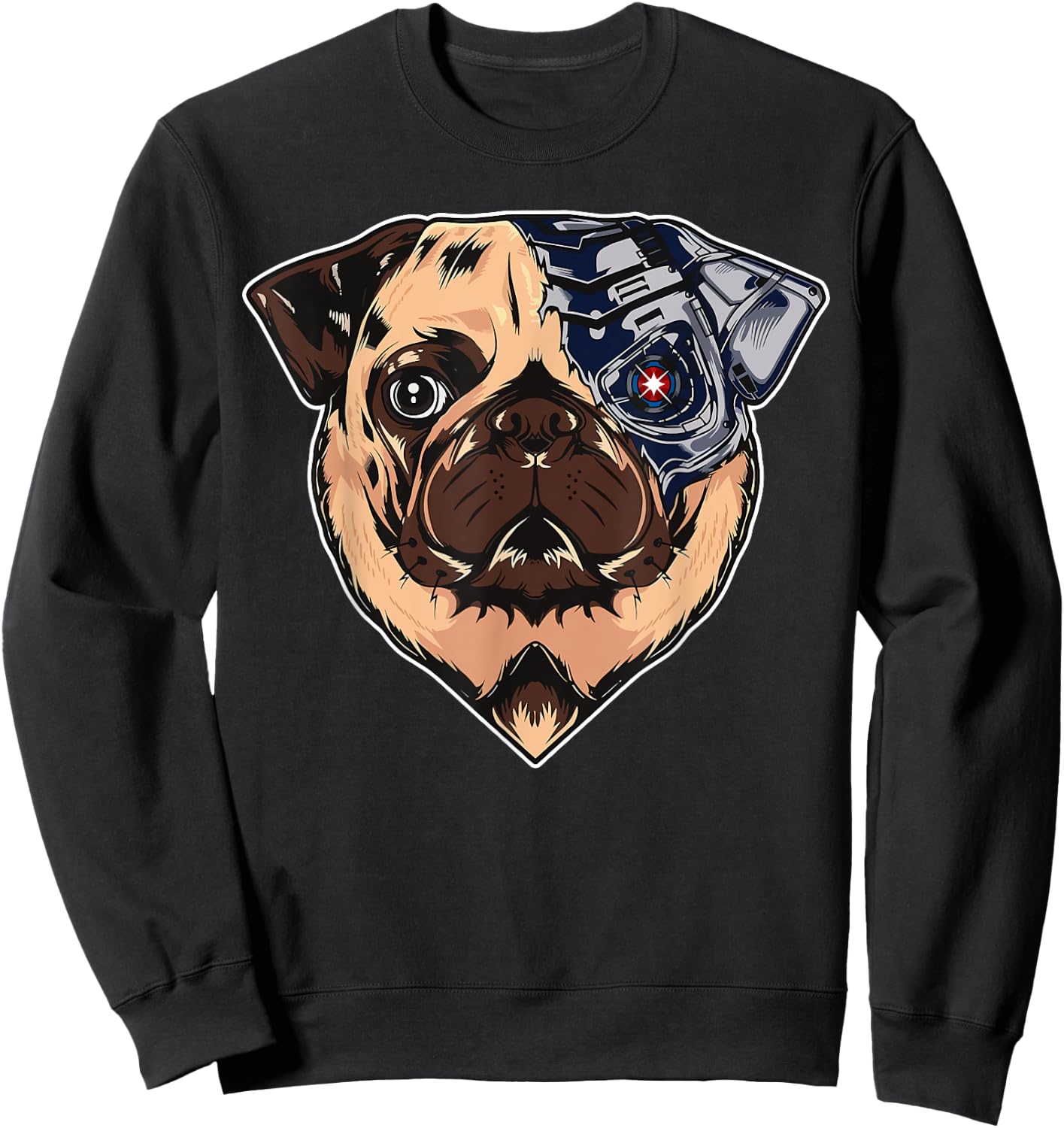 Puginator Funny Robot Pug Dog lovers Women Girls Kids Sweatshirt - Sweatshirt | Black