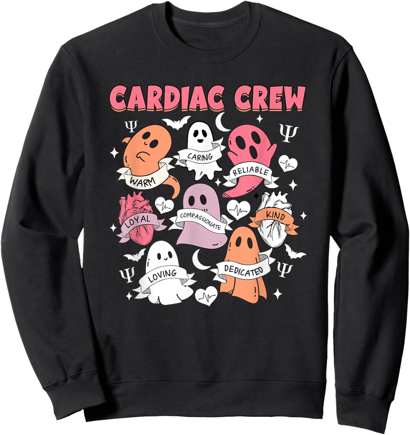 Cardiac Crew Cardiology Nurse Cardiologist Boo Halloween Sweatshirt - Sweatshirt | Black