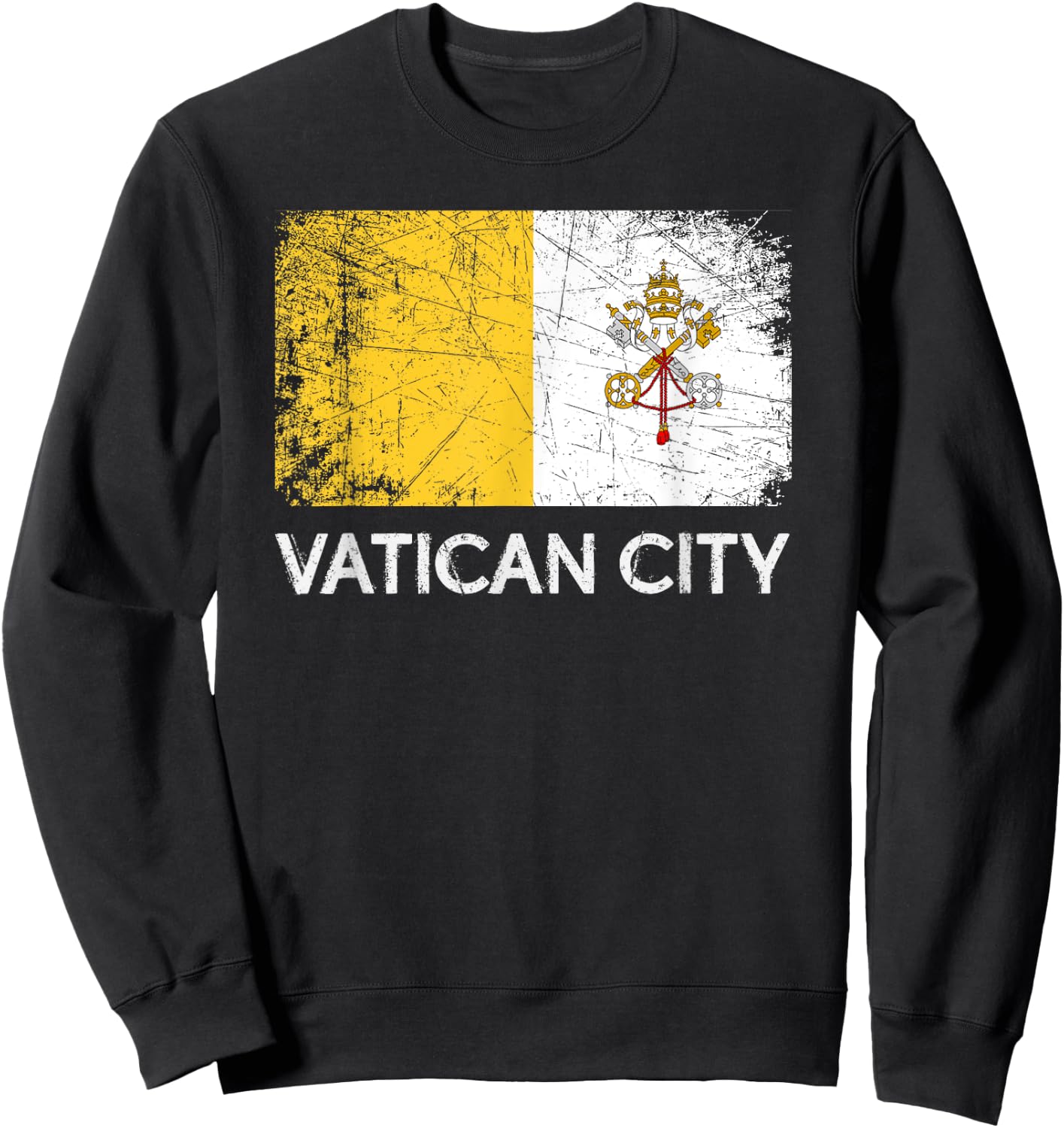 Vatican Flag | Vintage Made In Vatican Gift Sweatshirt - Sweatshirt | Black