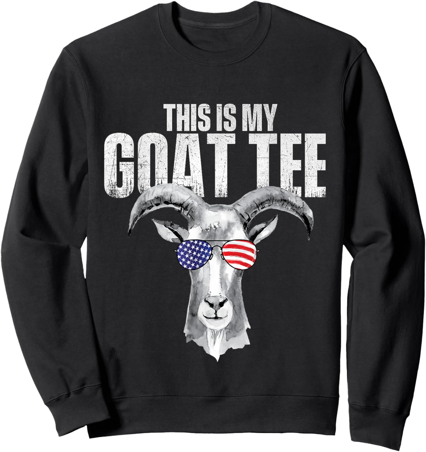 This Is My Goat - USA American Flag Goats Farm Animal Girls Kids Men Sweatshirt - Sweatshirt | Black