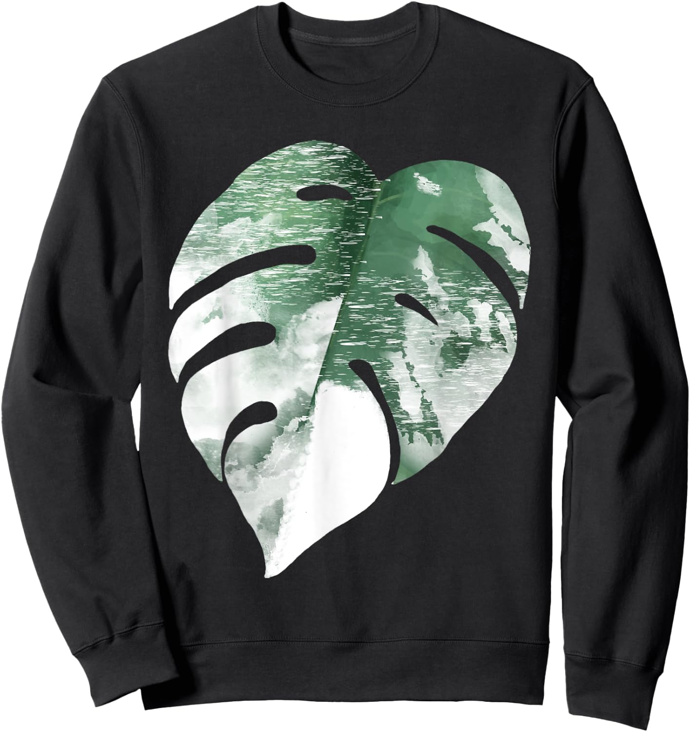 Houseplant Plant Lover Gift Plant Philodendron Monstera Albo Sweatshirt - Sweatshirt | Black