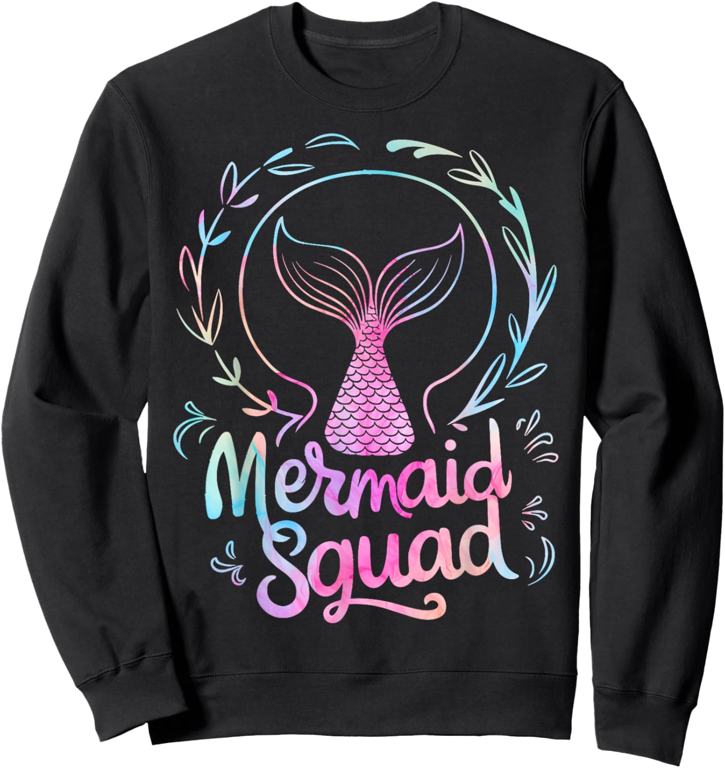 Mermaid Squad Of The Birthday Mermaid Sweatshirt - Sweatshirt | Black