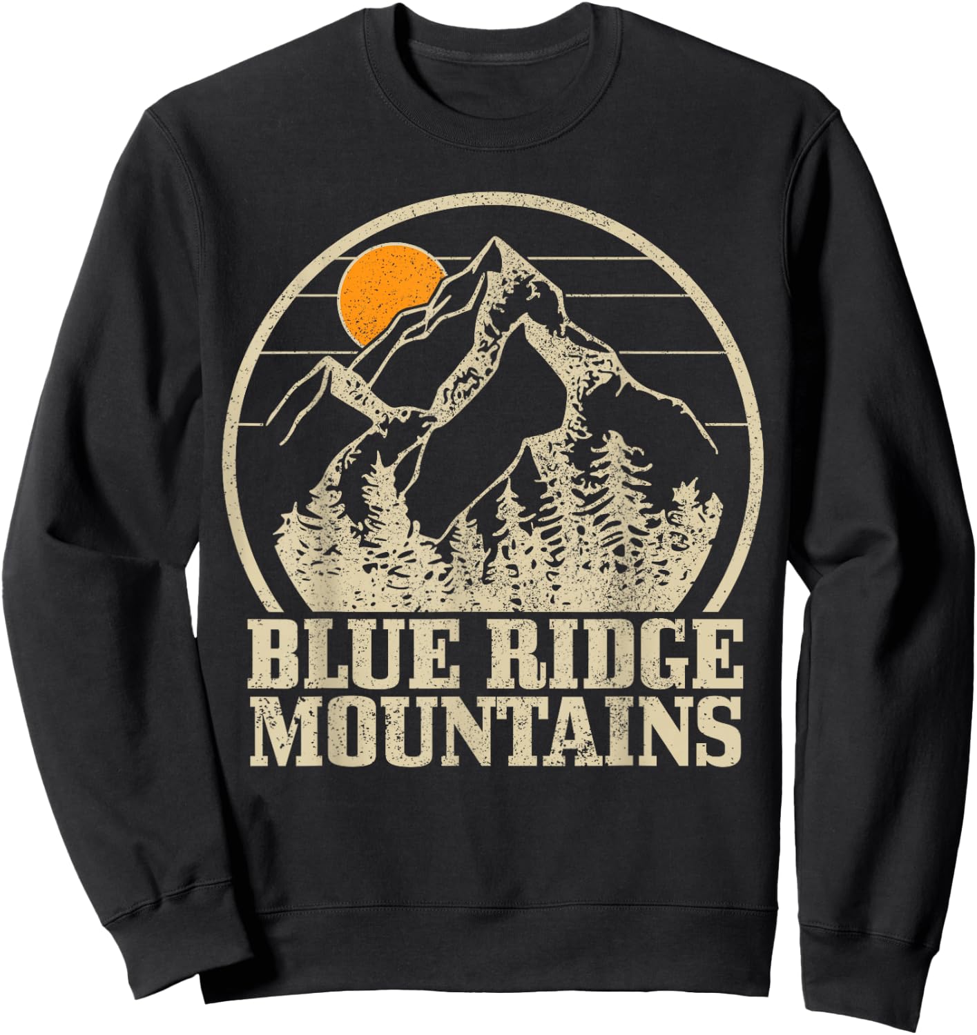 Blue Ridge Mountains Vintage Mountains USA America Souvenir Sweatshirt - Sweatshirt | Black