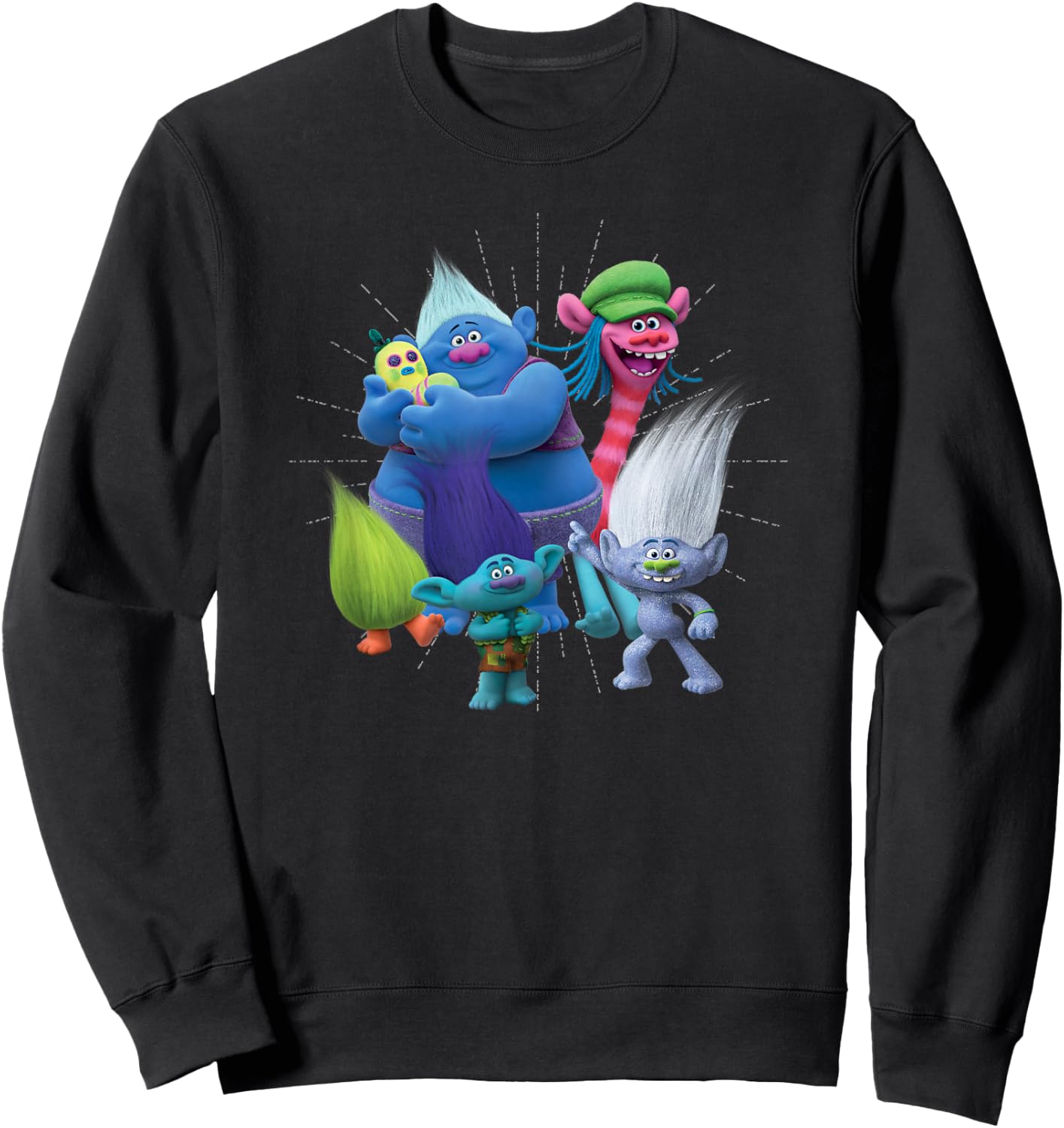 DreamWorks Trolls Happy Group Sweatshirt - Sweatshirt | Black