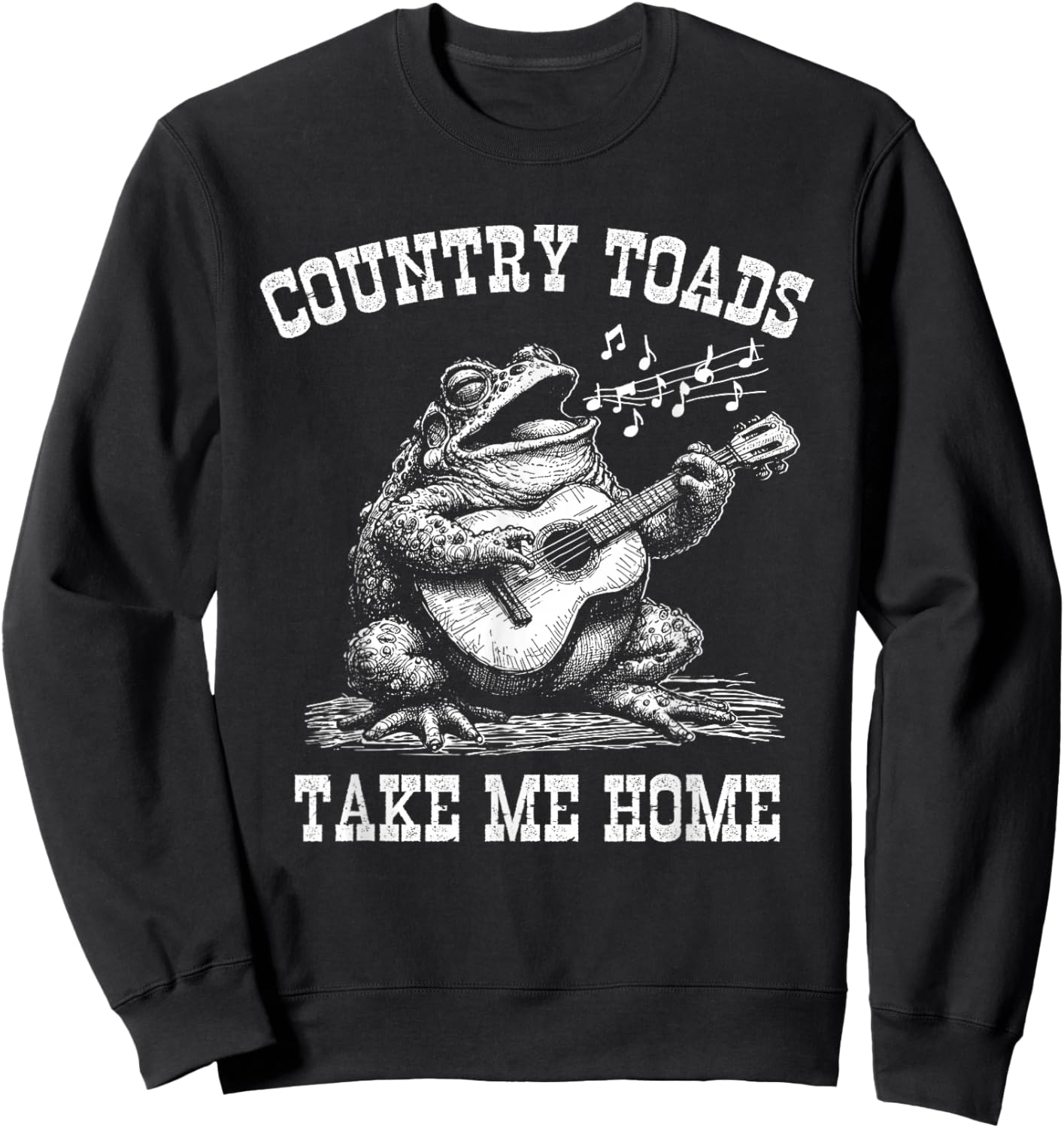 Western Music and Animal Apparel Country Toads Take Me Home Music Festival Singing Toad Sweatshirt - Sweatshirt | Black