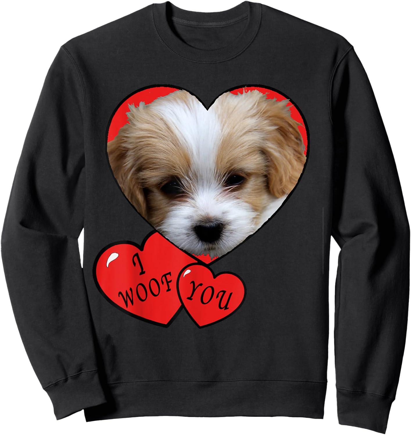 Puppy for Kids, I Woof You Cute I love puppies Sweatshirt - Sweatshirt | Black