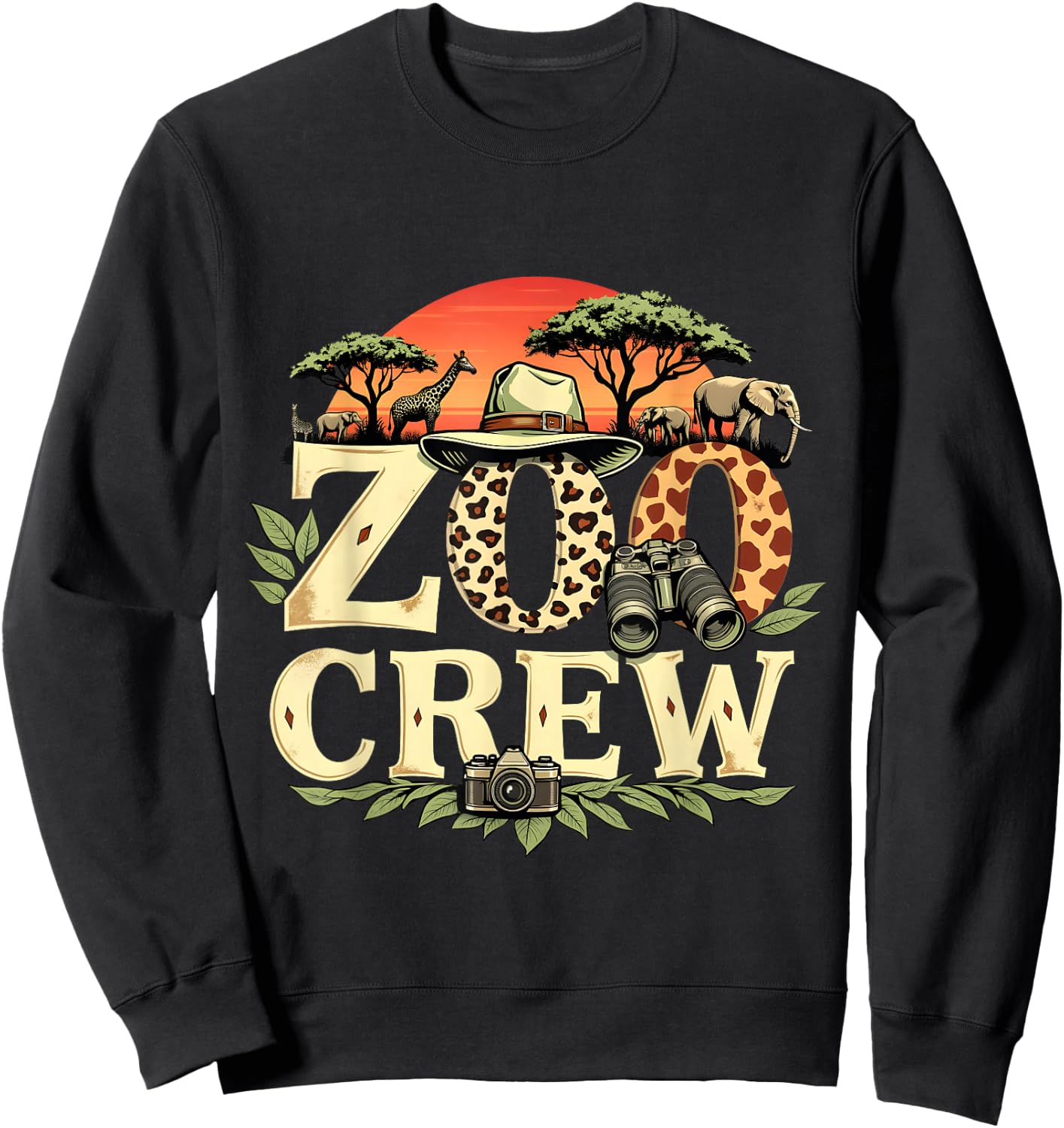 Zoo Crew Safari Animals Wildlife Animal Wild Field Trip Sweatshirt - Sweatshirt | Black