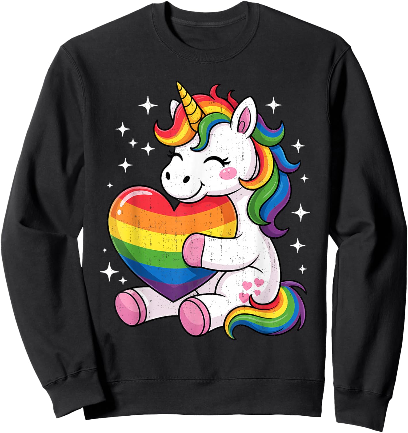 LGBTQ Regenbogen Einhorn Sweet Pride Design für Kinder Sweatshirt - Sweatshirt | Black