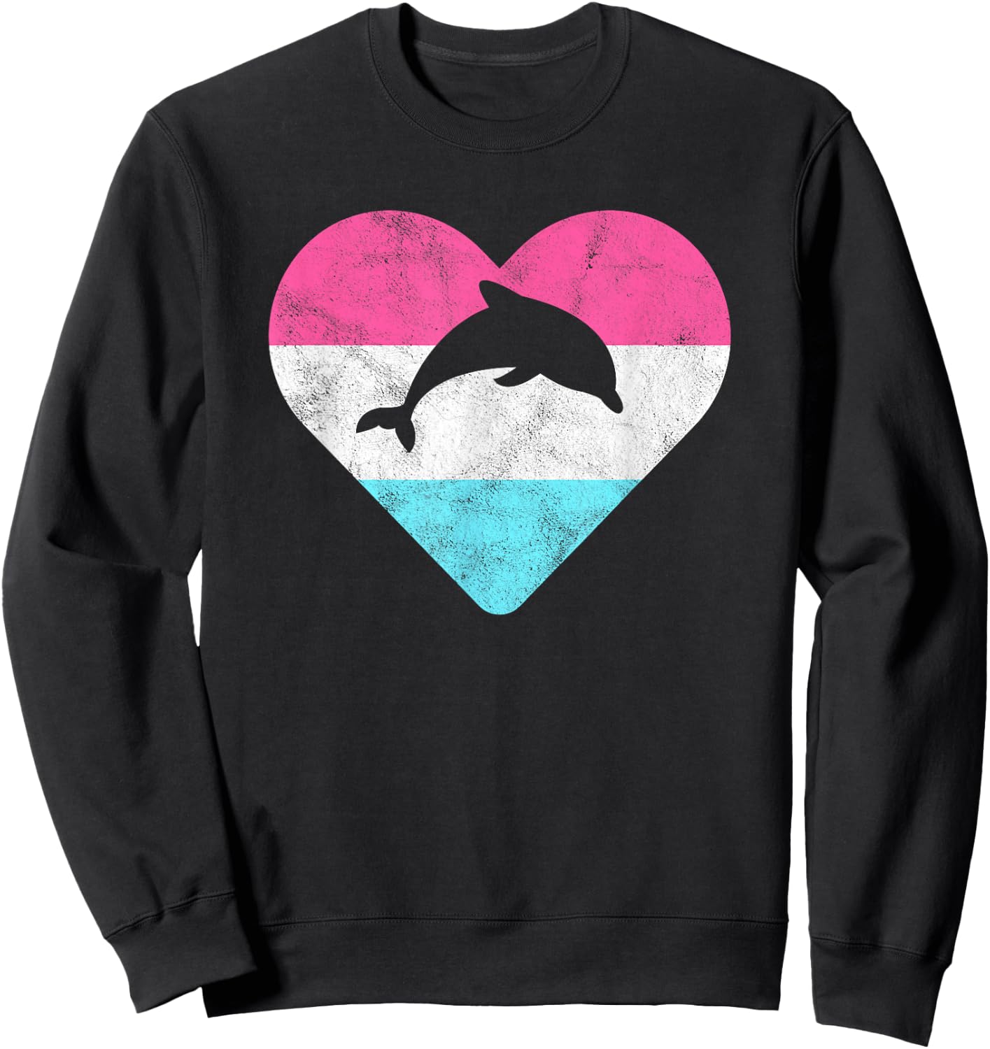 Retro Vintage Dolphin Gift or Girls Sweatshirt - Sweatshirt | Black