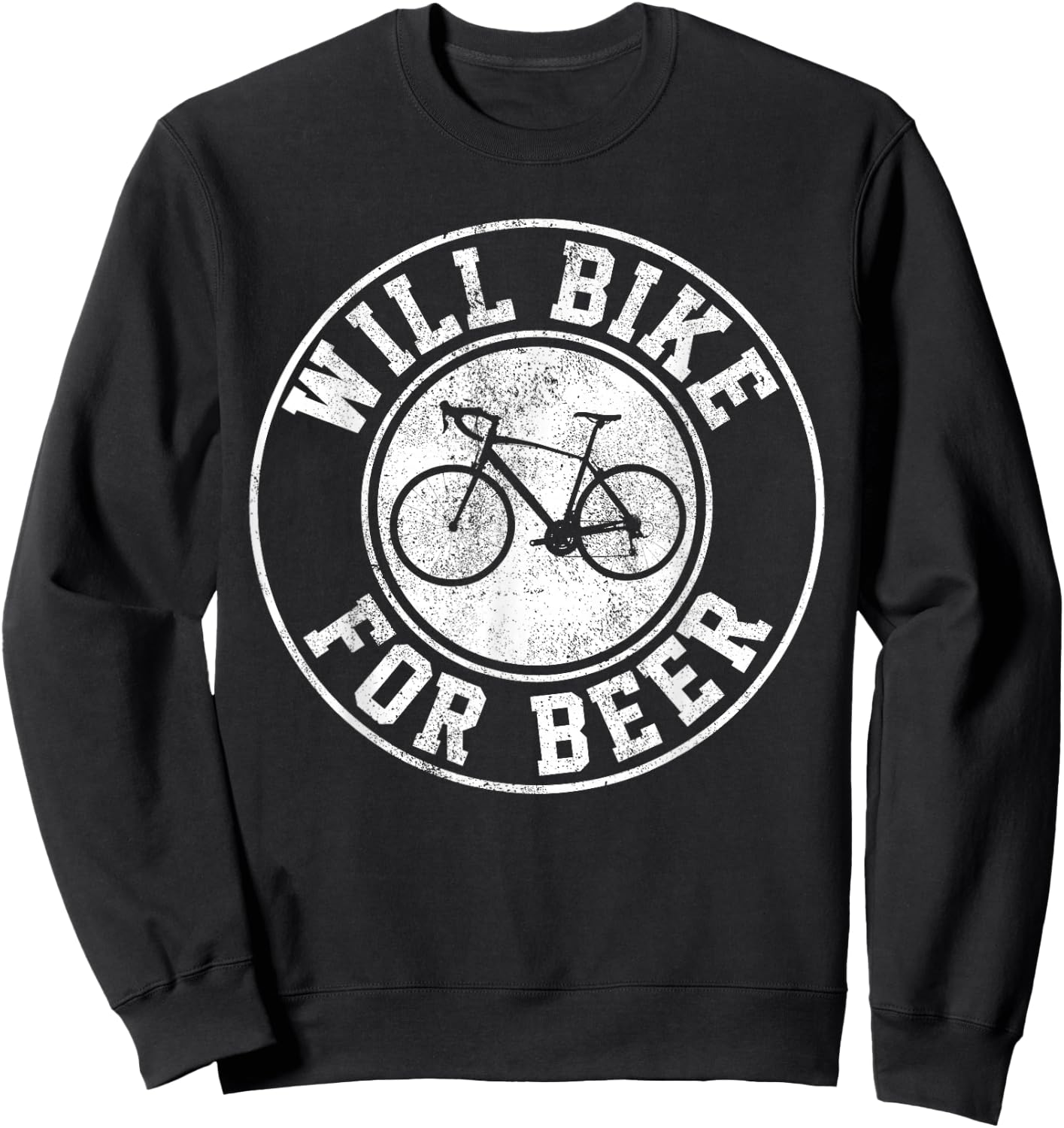 Bicycle Road Bike Beer Funny Road Cyclist Gift Sweatshirt - Sweatshirt | Black