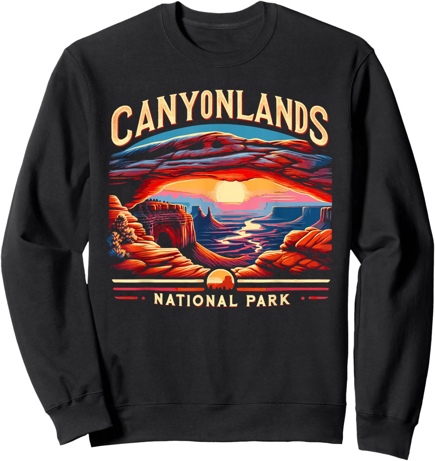 Canyonlands National Park Sunset Landscape Graphic Sweatshirt - Sweatshirt | Black