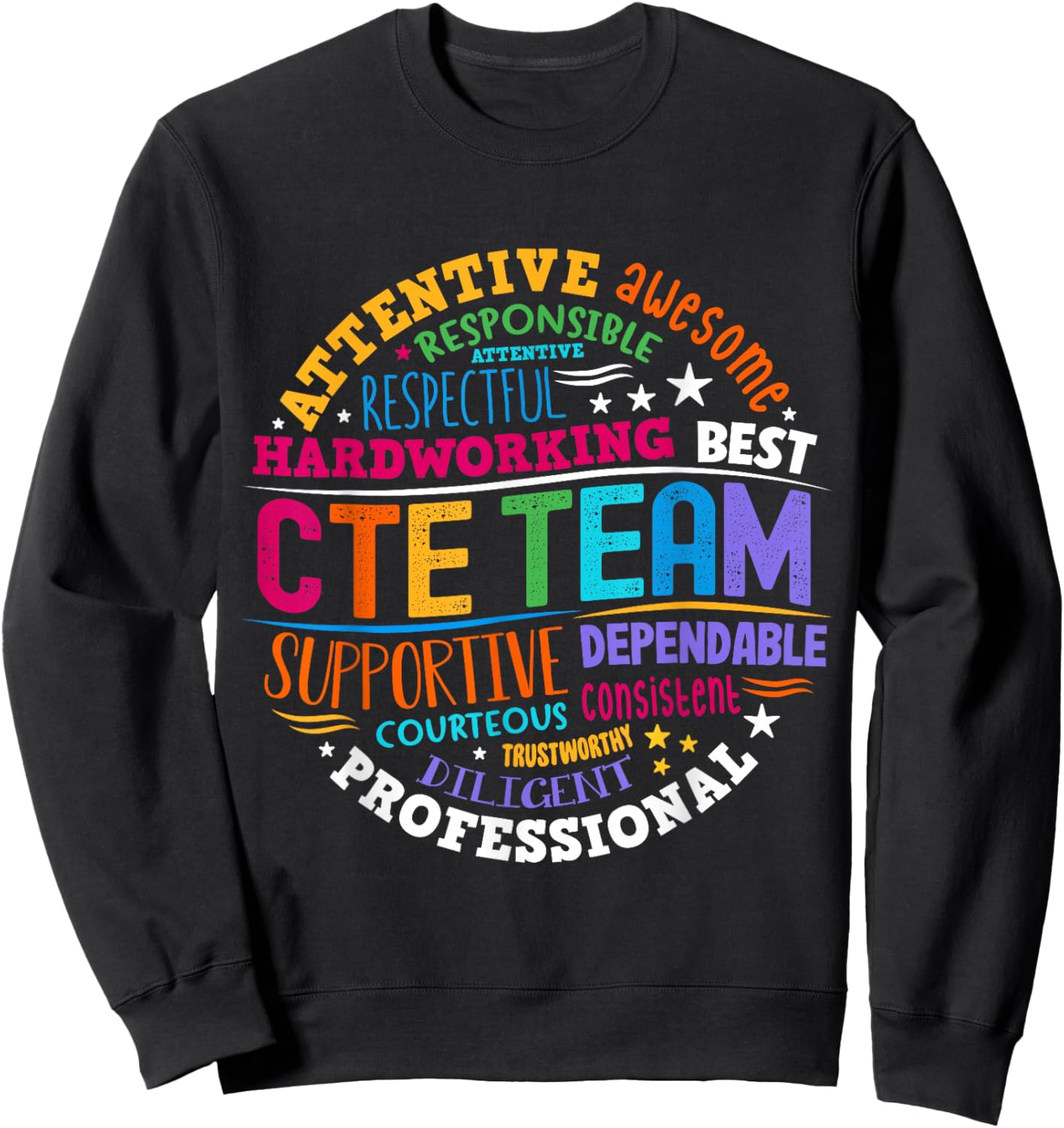 Groovy CTE Team Teacher Back To School Teachers Students Sweatshirt - Sweatshirt | Black